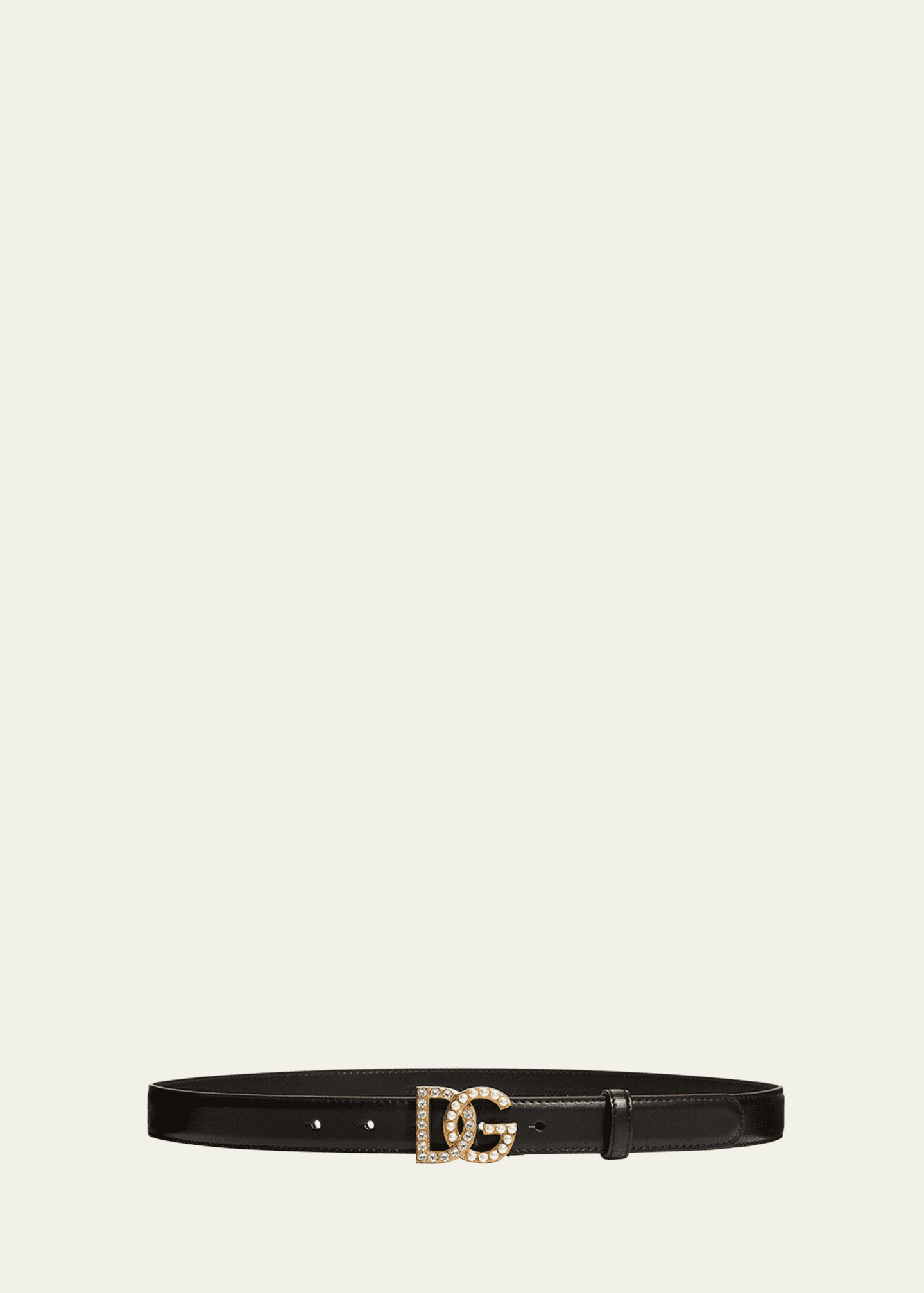Dolce&Gabbana DG Swarovski Crystal & Pearl Leather Belt