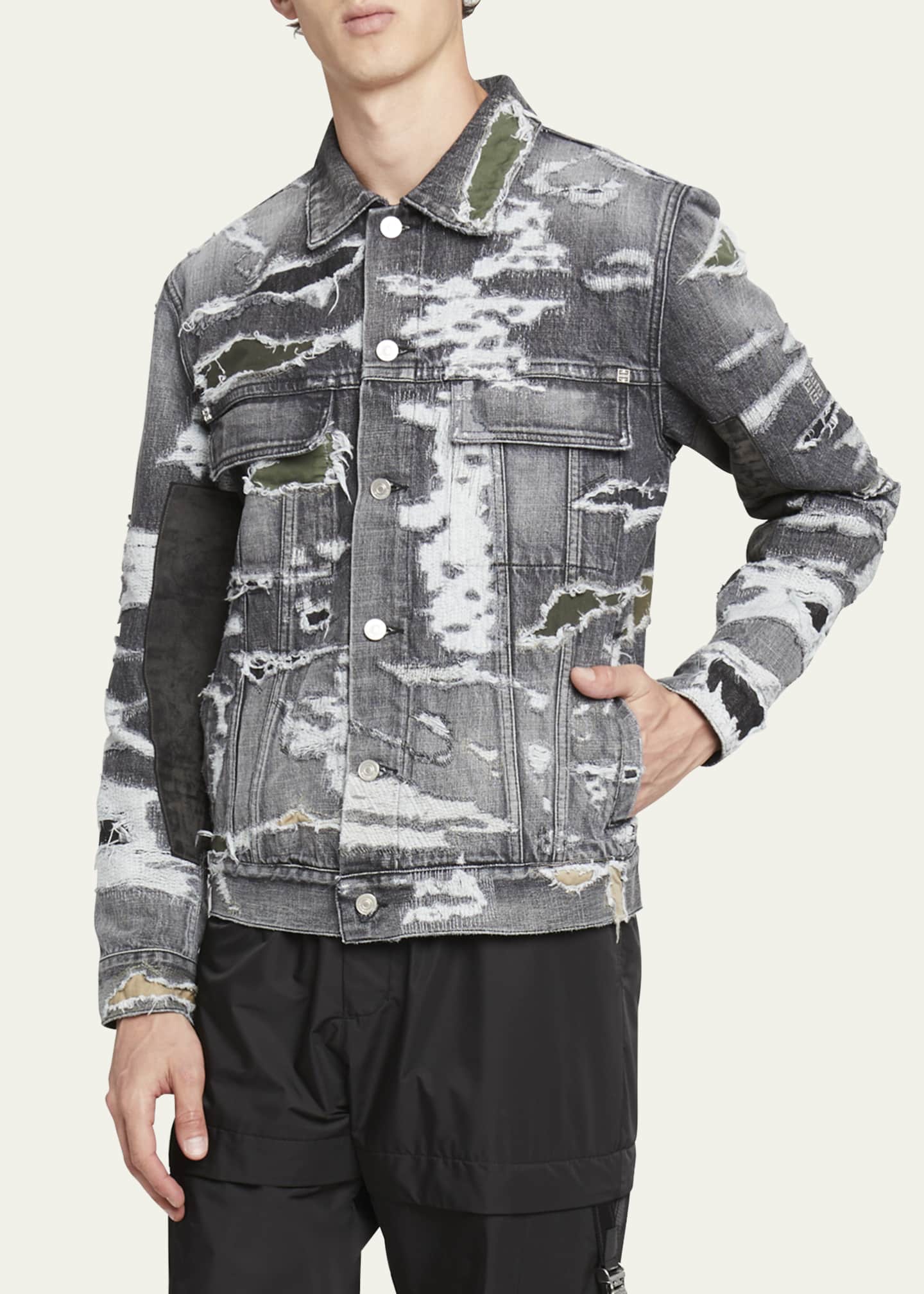 monogram patchwork denim jacket