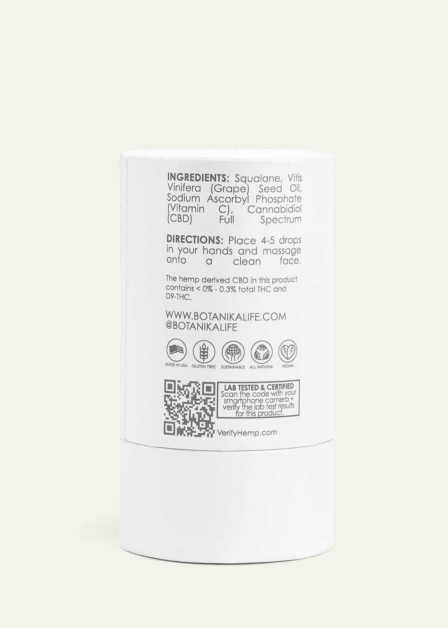 Botanika Life Skin Elixir with Vitamin C + Squalane + Full-Spectrum 1000mg CBD, 1 oz. Image 5 of 5