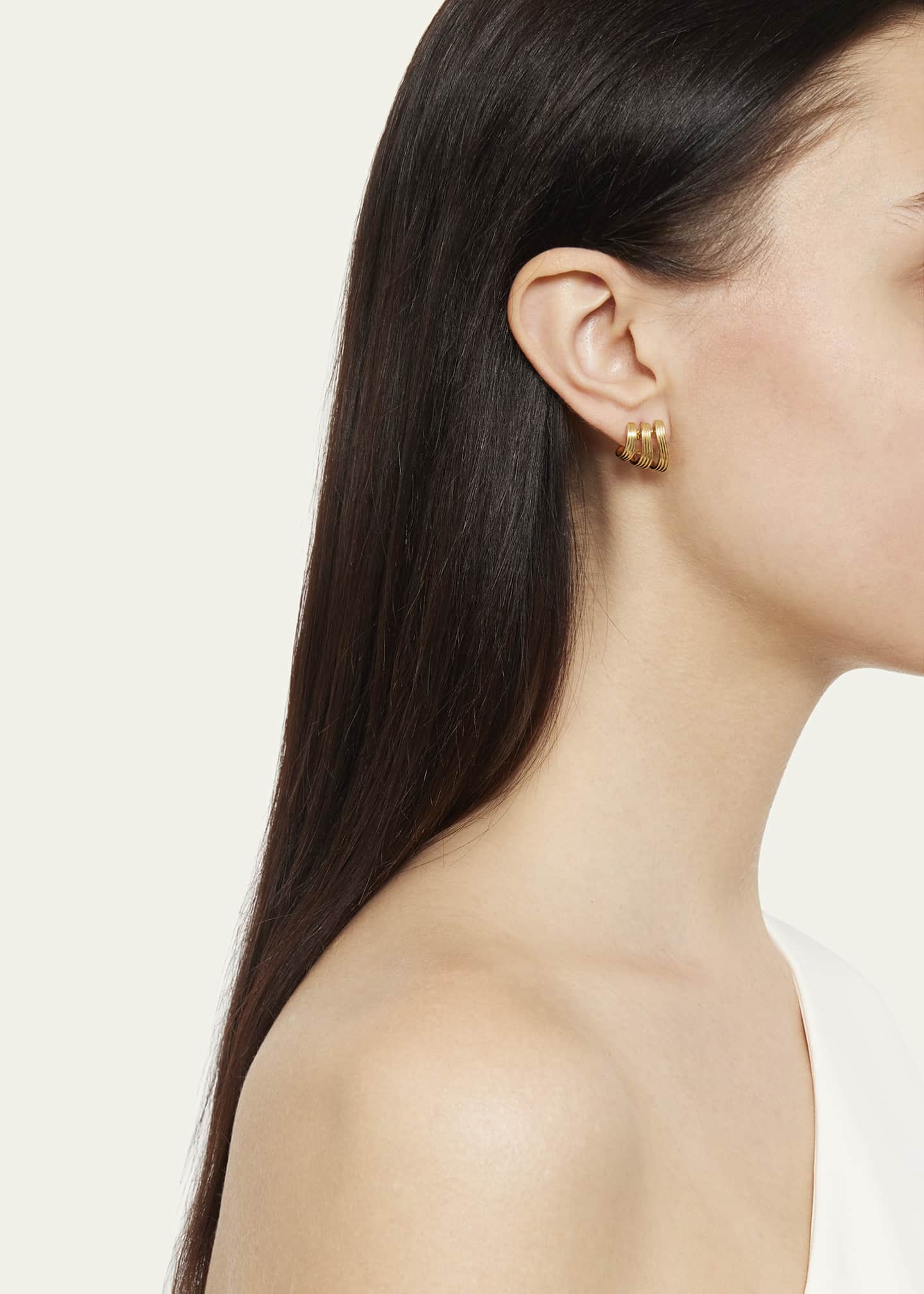 Fernando Jorge Stream Lines Triple Hoop Earrings Image 2 of 4