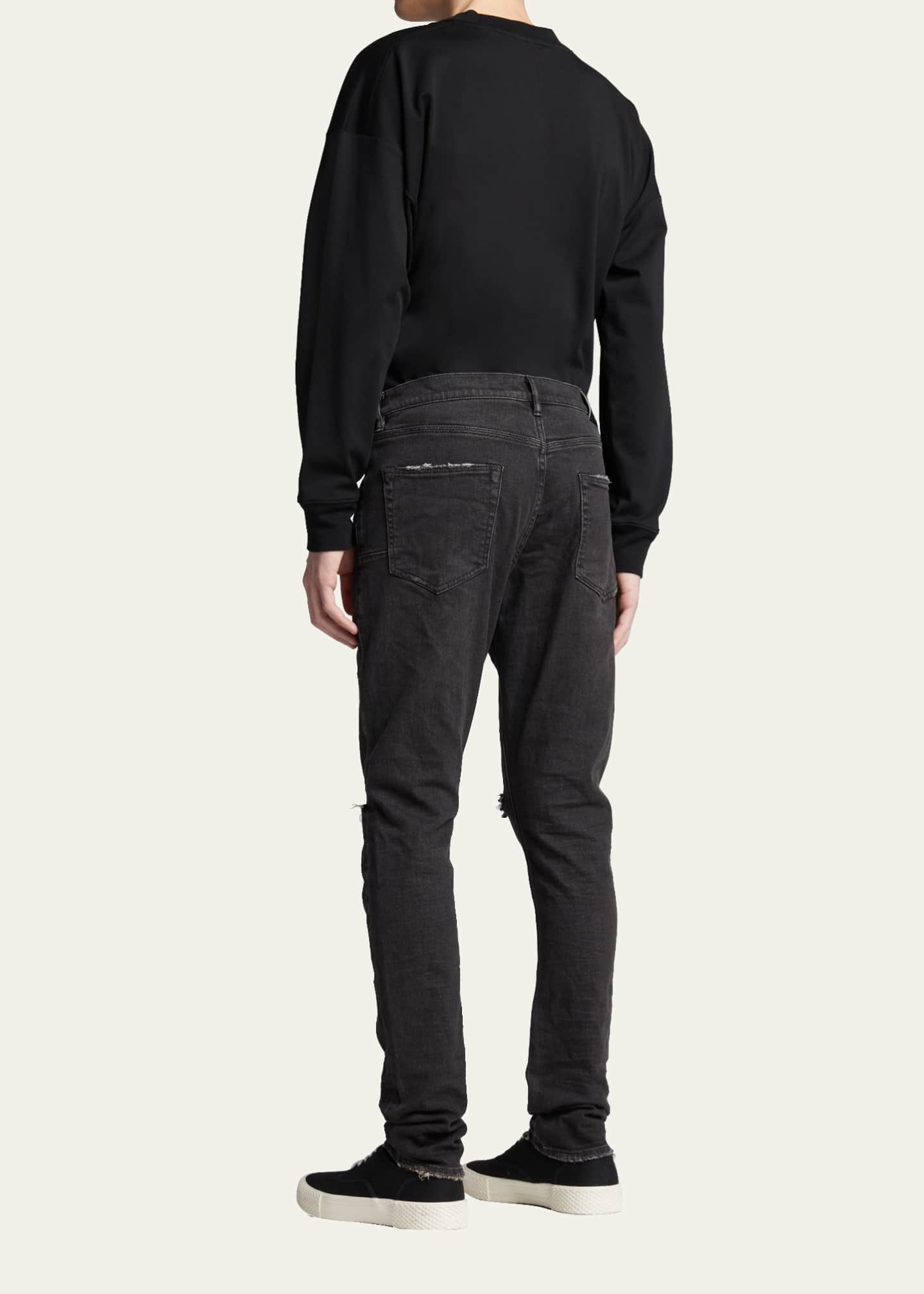 PURPLE Men's Slim-Fit Distressed Denim Skinny Jeans - Bergdorf Goodman
