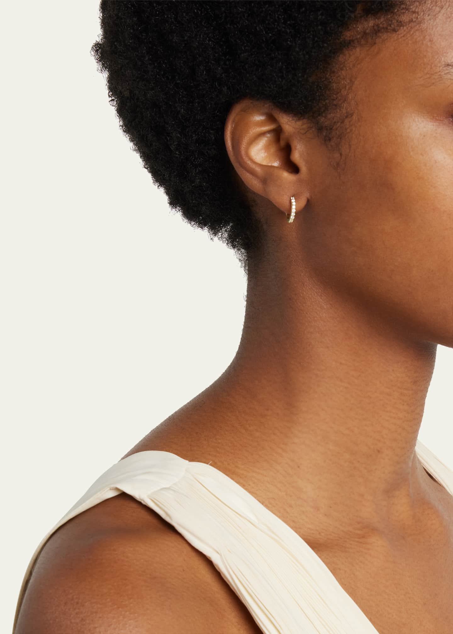 Tiny diamond huggie earrings online