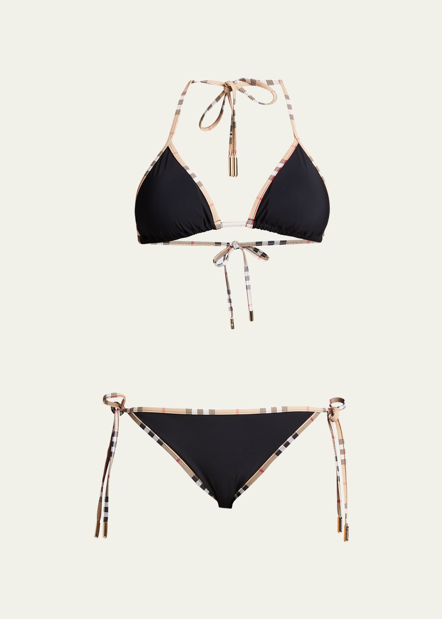 Burberry Check-Trimmed Two-Piece Bikini Set - Bergdorf Goodman