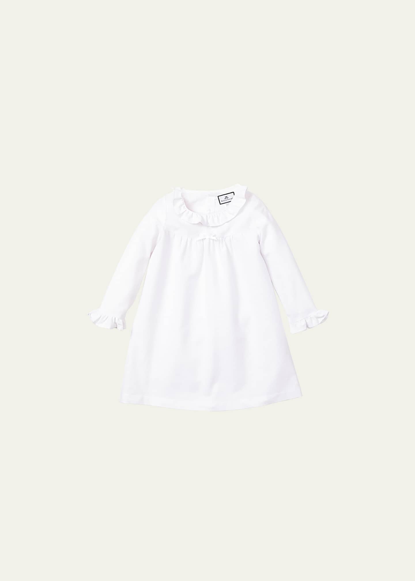 Petite Plume Girl's Seraphine Solid Flannel Nightgown, Size 6M-14