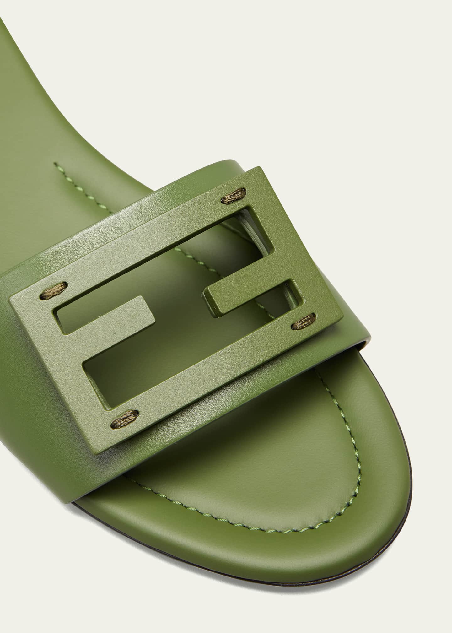 fendi promenade ff flat leather sandals