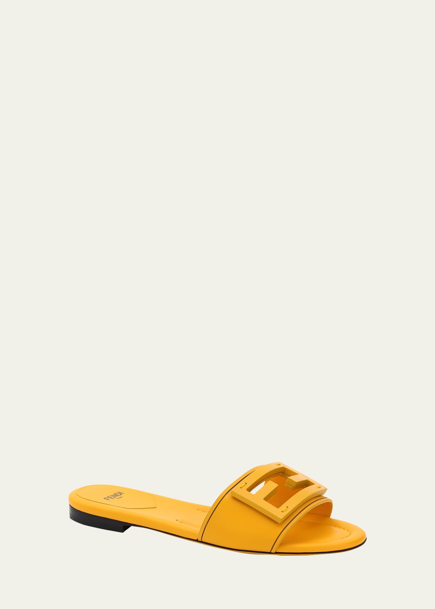 fendi promenade ff flat leather sandals
