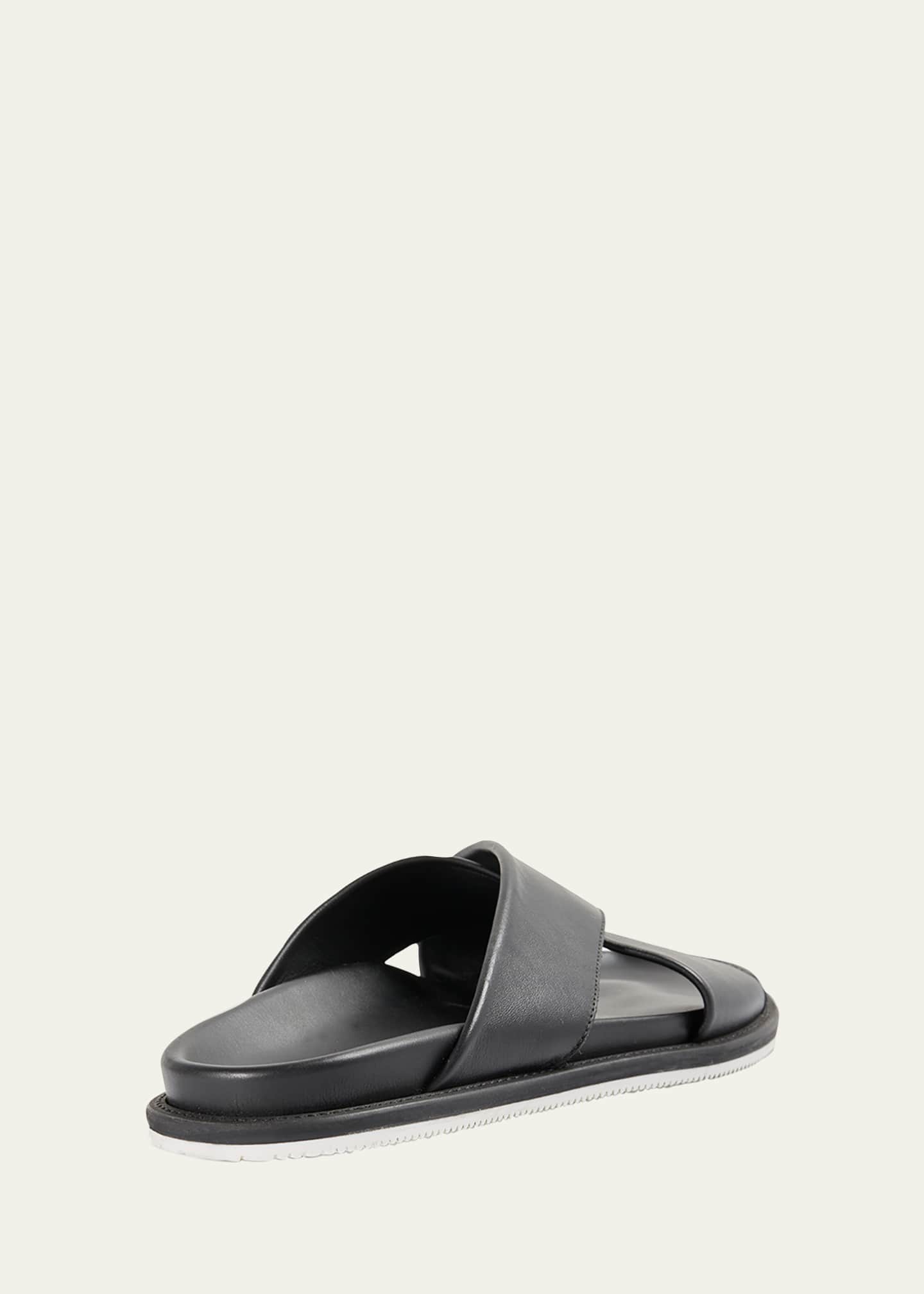 Paul Stuart Men's Punta Crisscross Leather Slide Sandals - Bergdorf Goodman