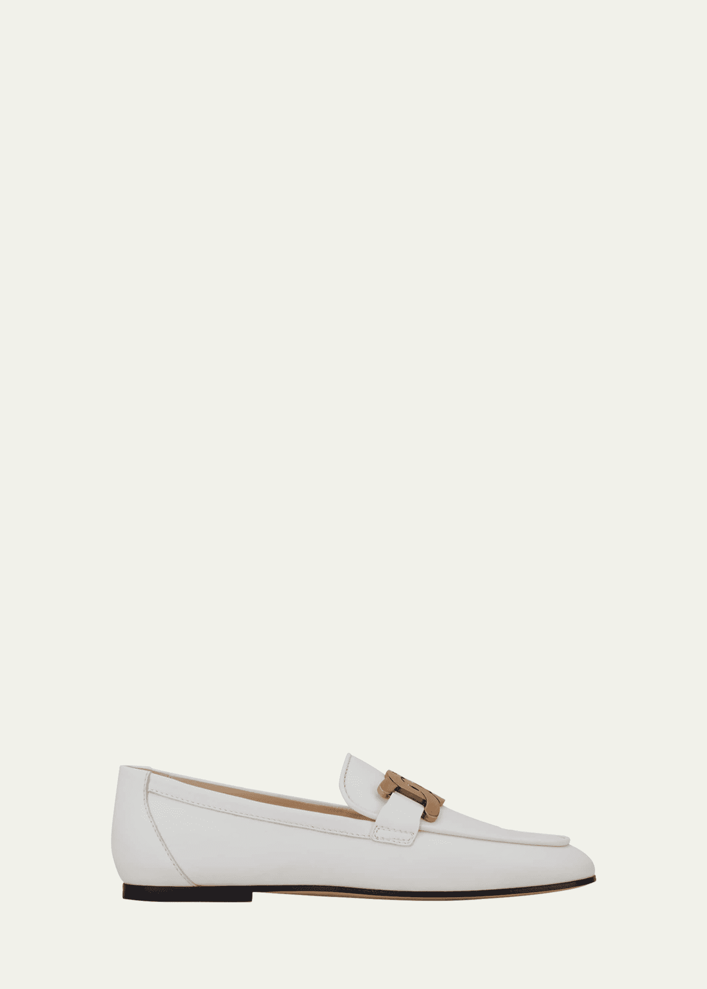 Tod's Kate Chain Calfskin Flat Loafers Image 1 of 4