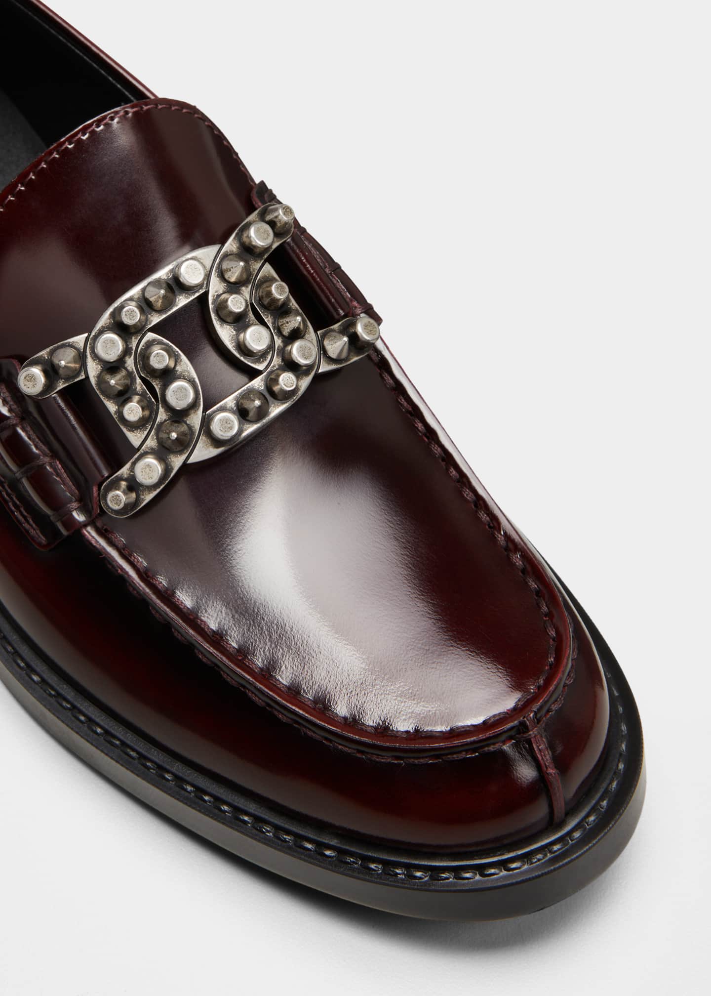 women's leather horsebit chain loafer