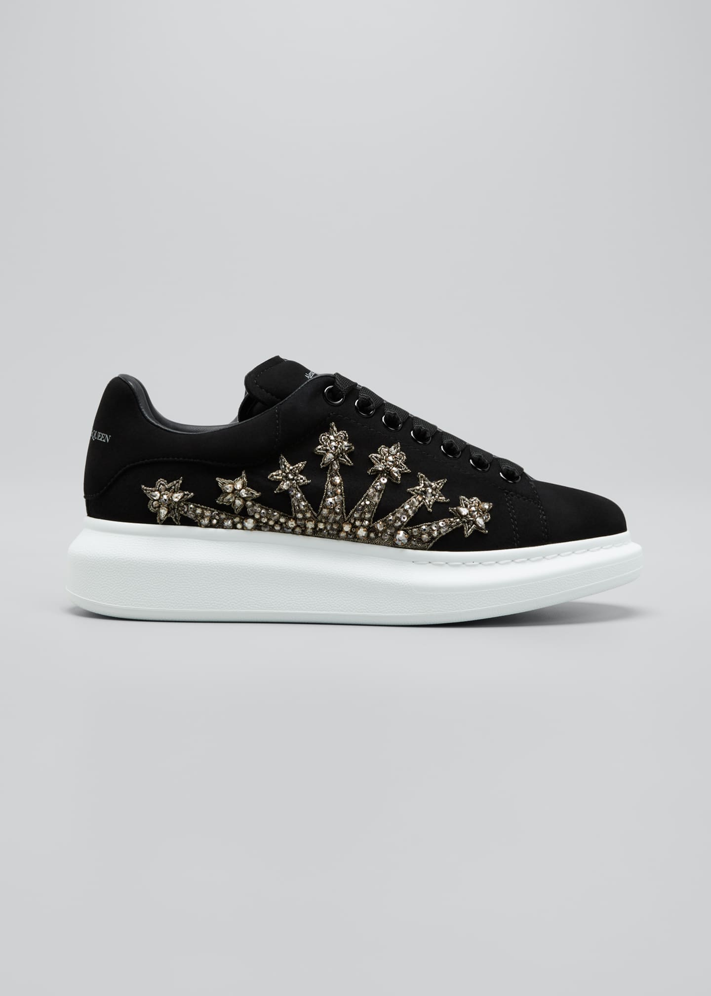 Alexander McQueen Oversized CrystalStarburst Suede Court Sneakers
