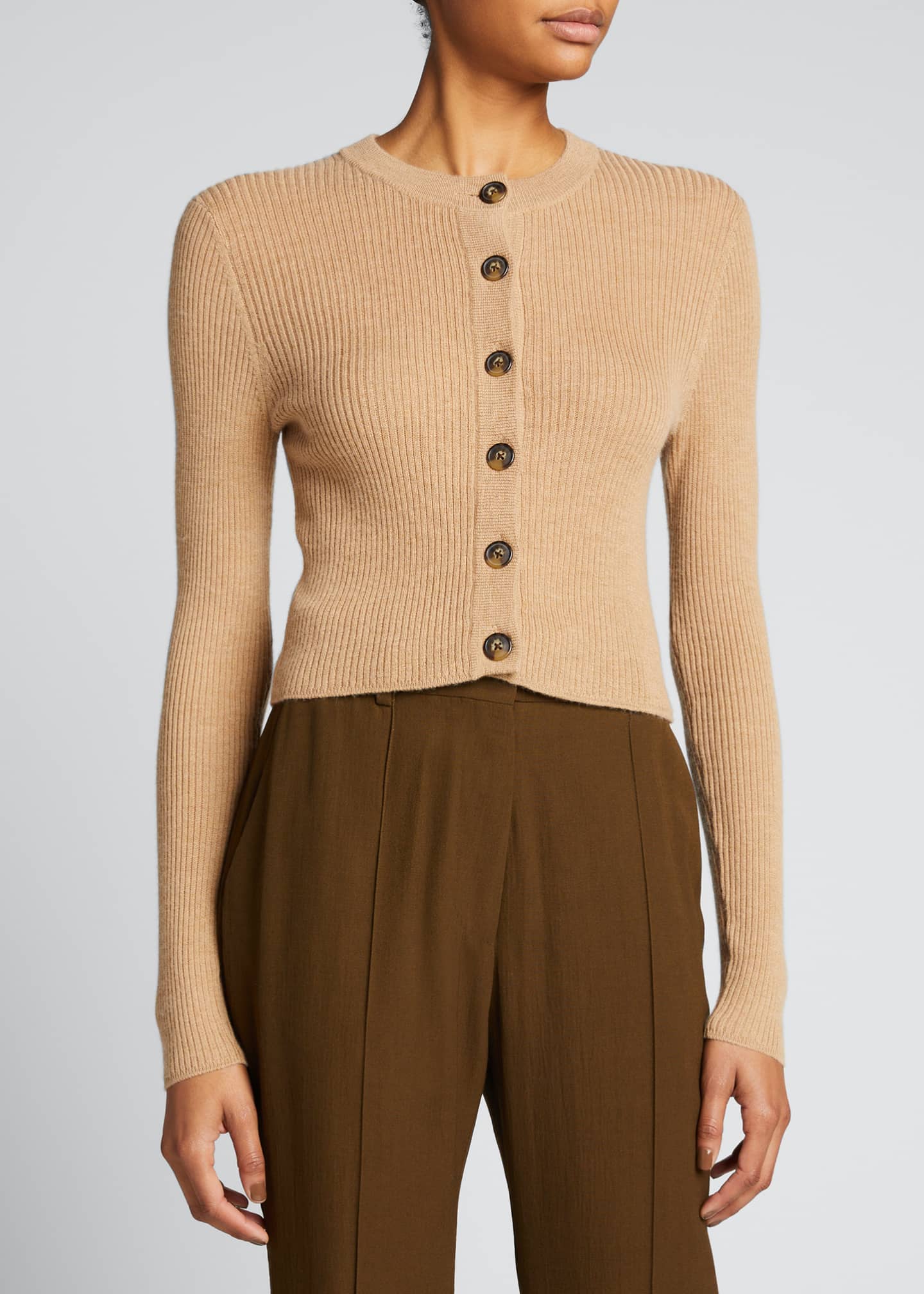 Loulou Studio Contoy Cropped Ribbed Cardigan - Bergdorf Goodman