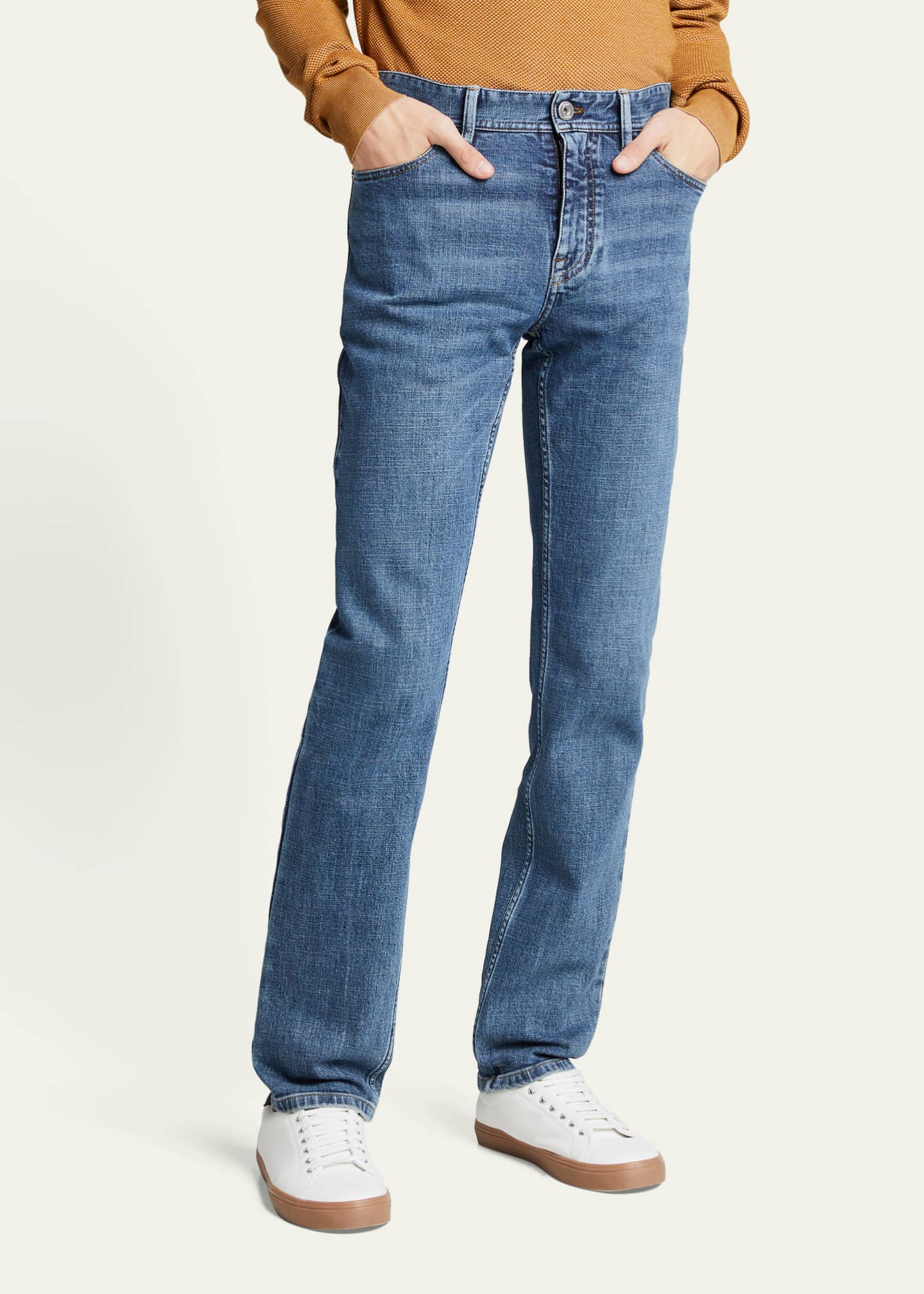 Brioni Men's Medium Wash Denim Jeans Image 4 of 5