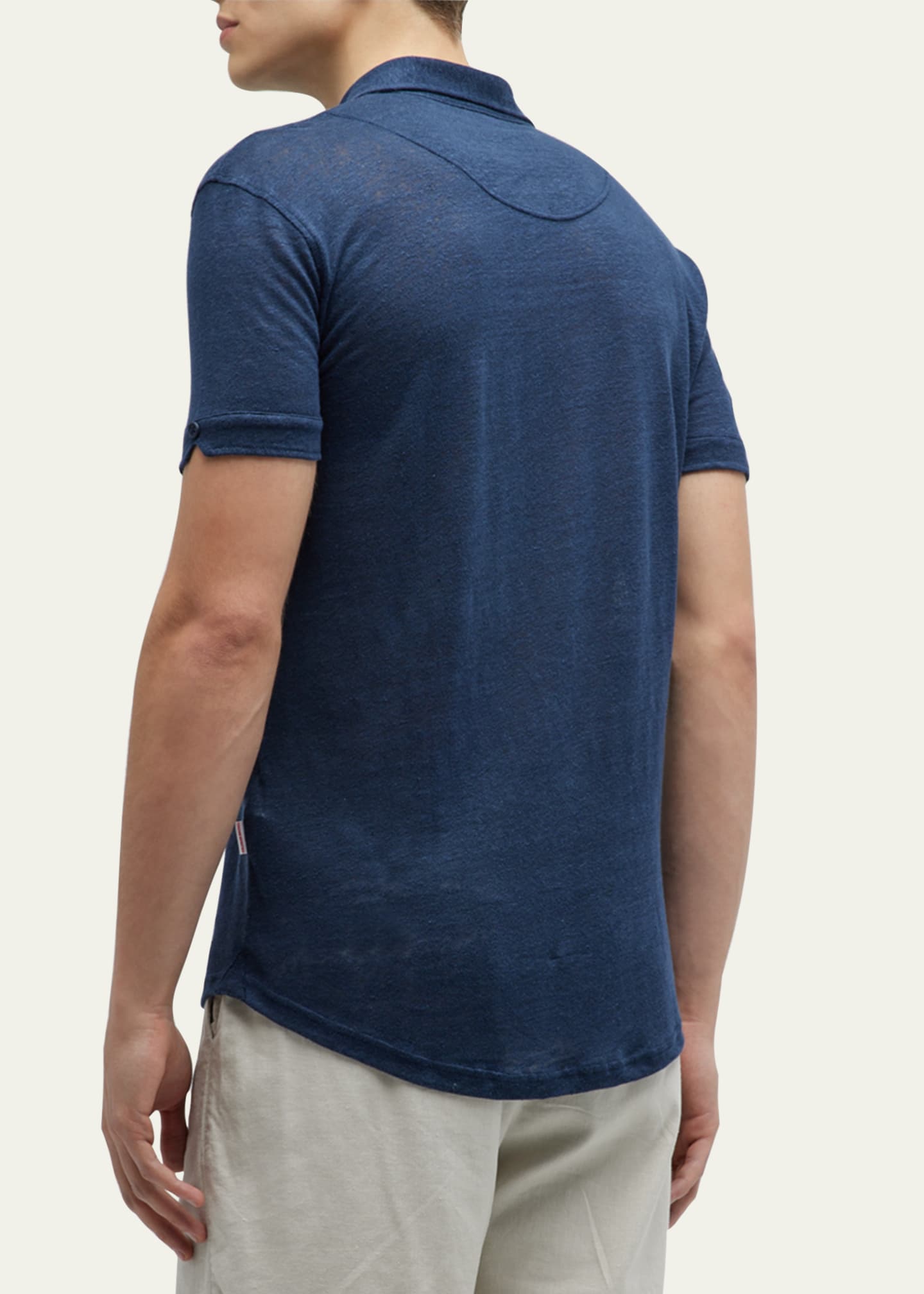 Orlebar Brown Men's Sebastian Linen Polo Shirt Image 3 of 5