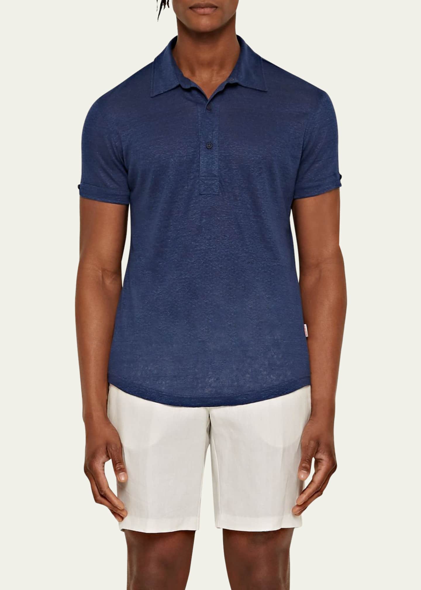 Orlebar Brown Men's Sebastian Linen Polo Shirt Image 4 of 5