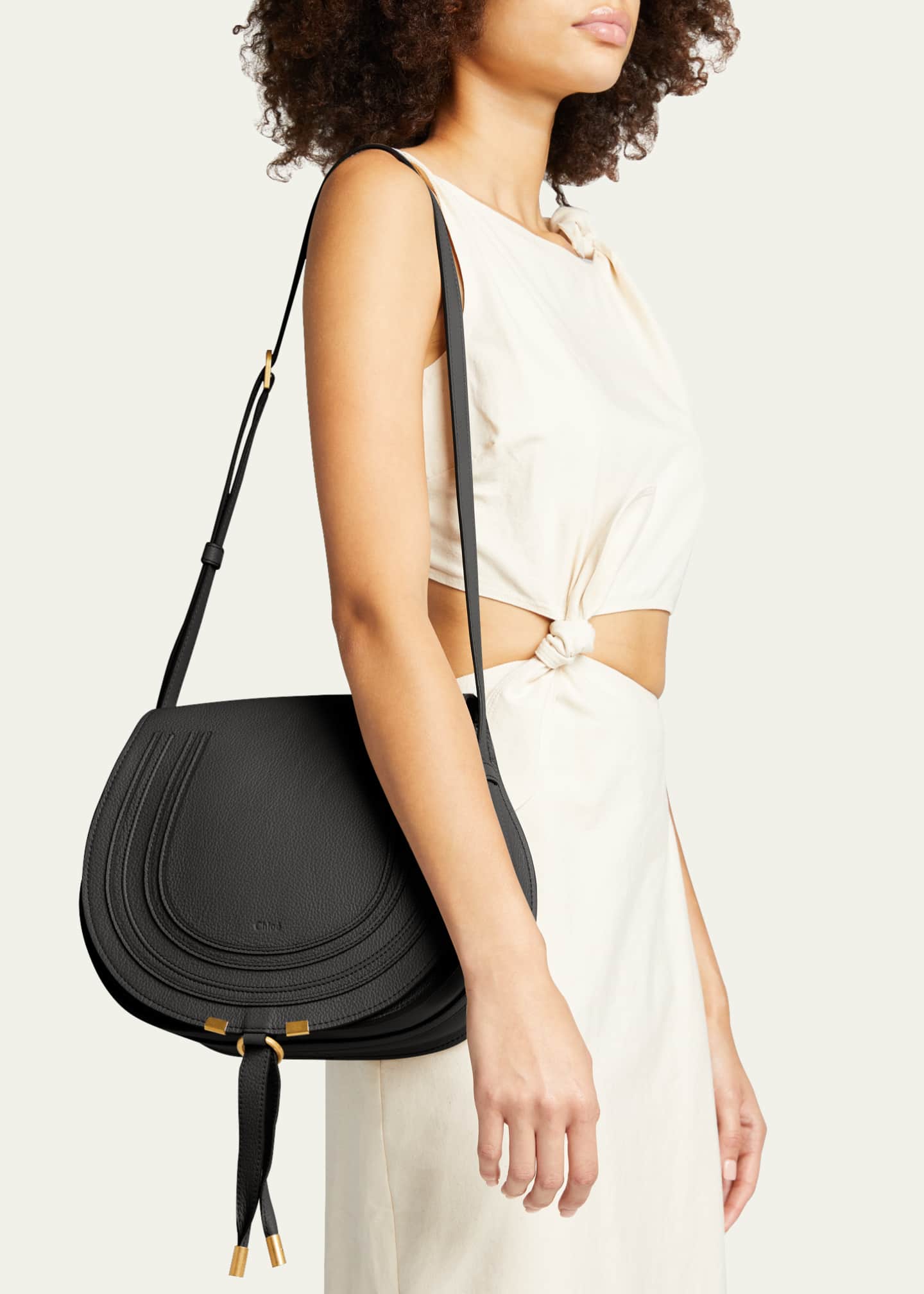 Chloe Marcie Medium Crossbody Bag in Grained Leather