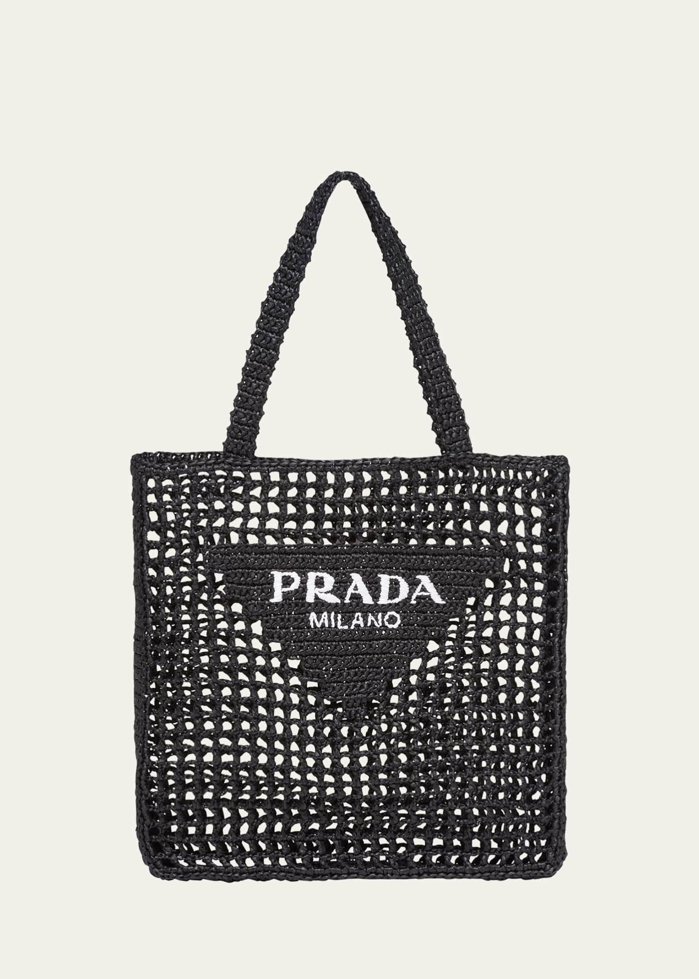 Prada Crochet Tote Bag Women Black