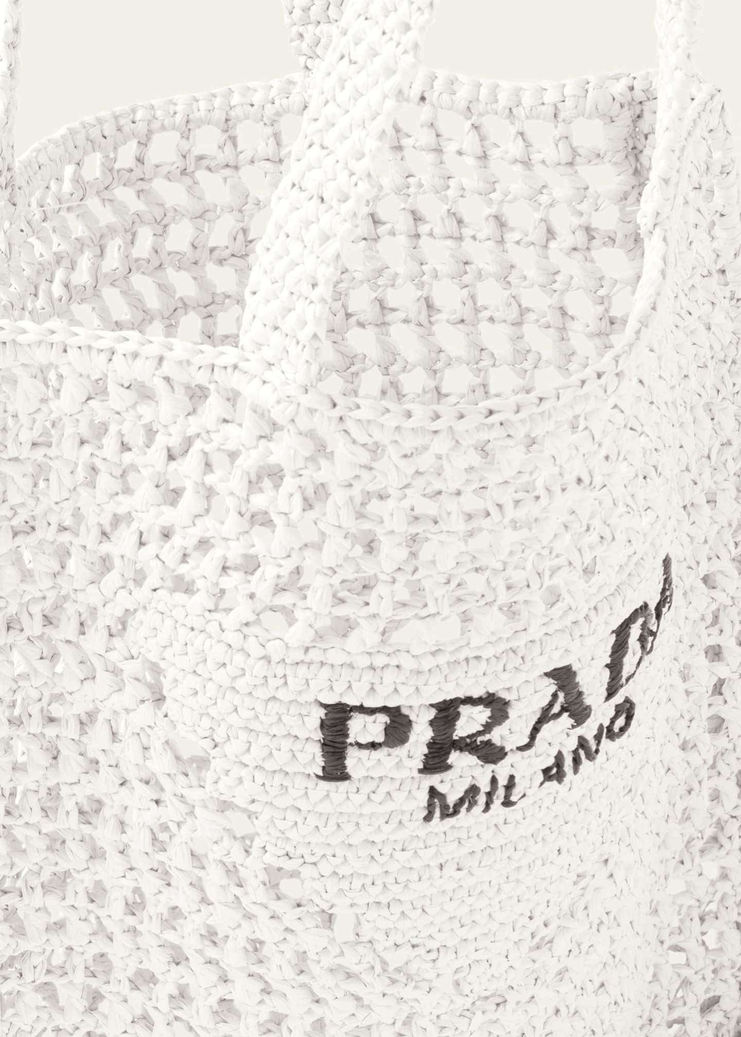 Prada Bicolor Woven Logo Shopper Tote Bag - Bergdorf Goodman