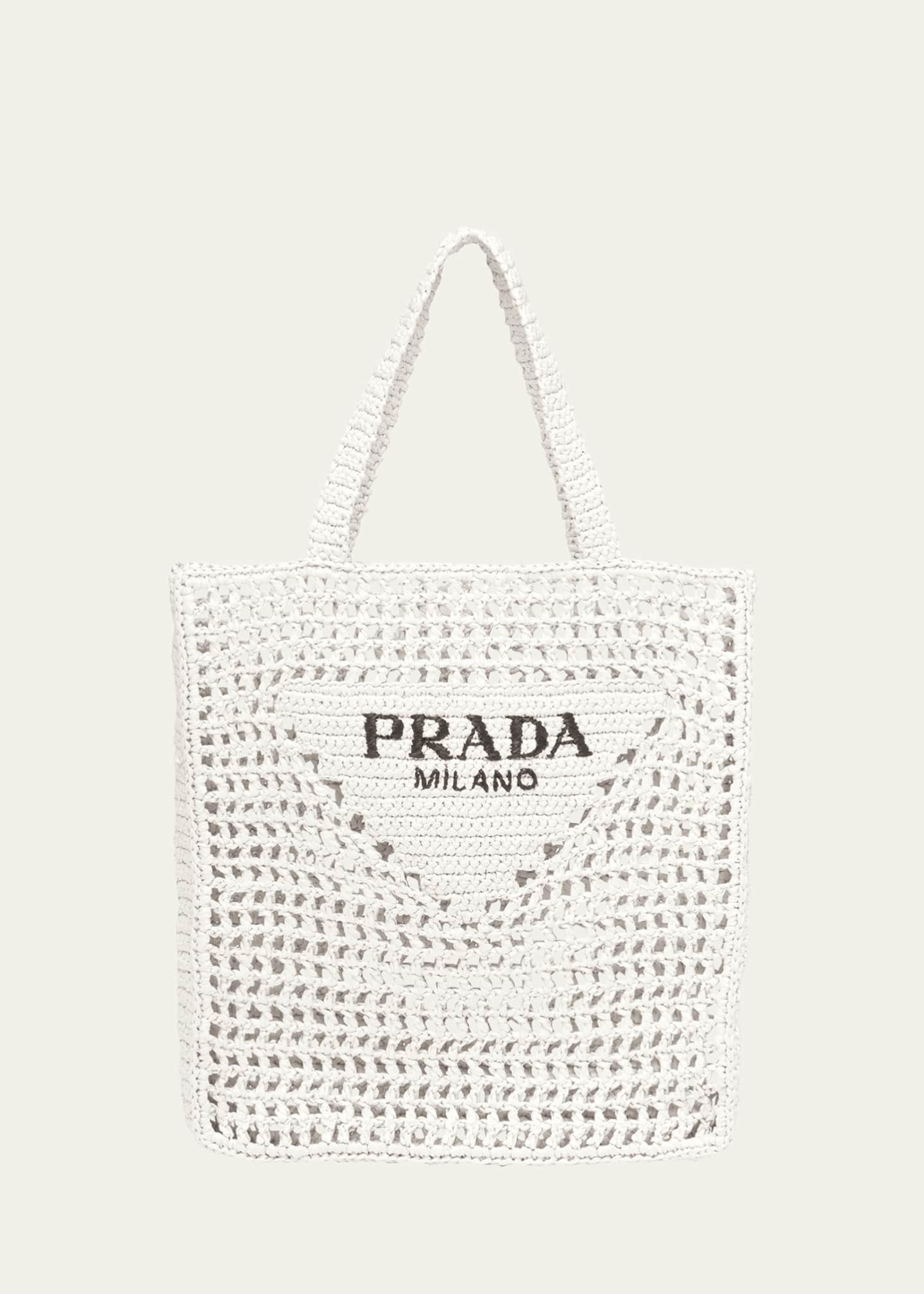 Prada Bicolor Woven Logo Shopper Tote Bag - Bergdorf Goodman