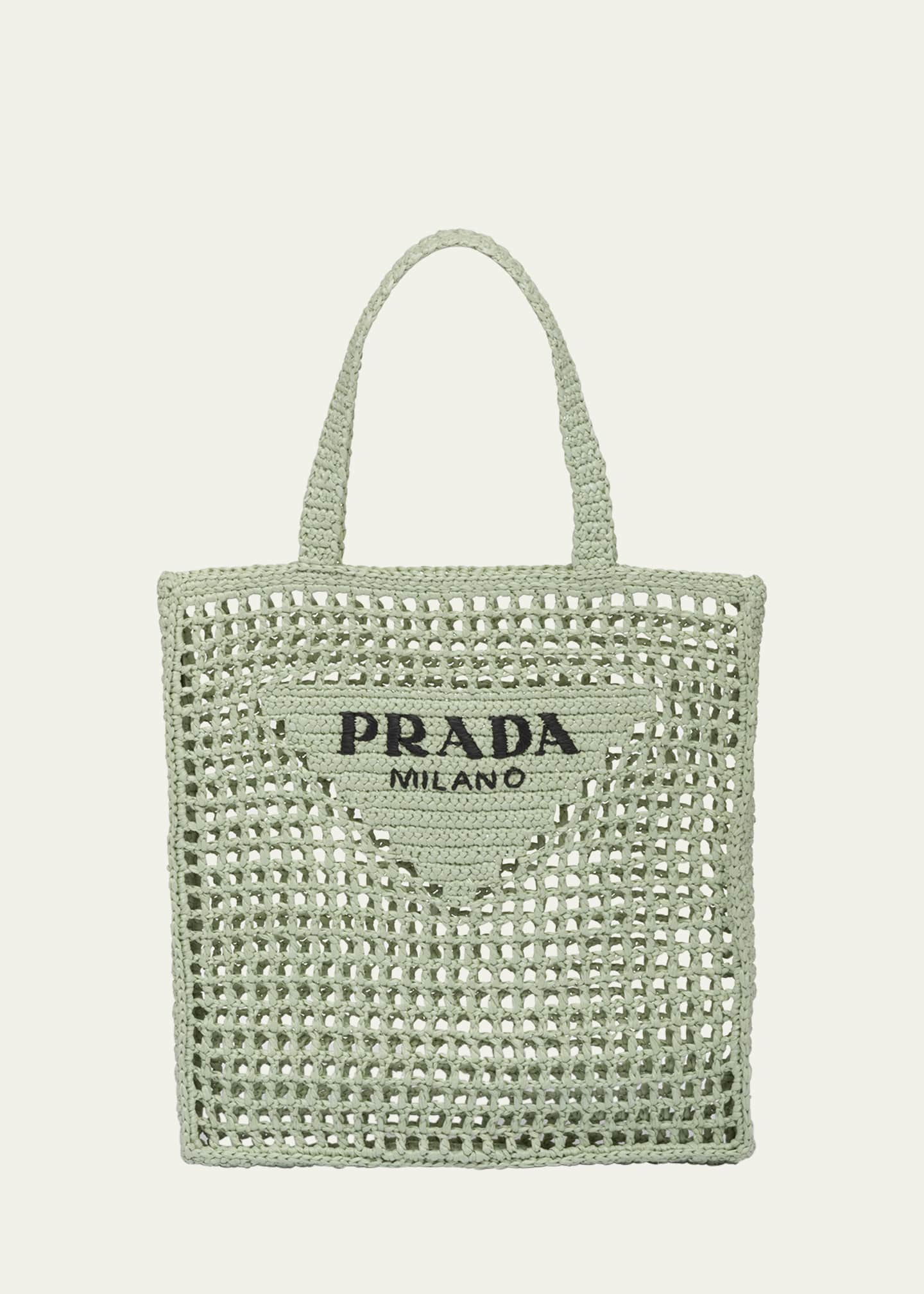 Prada Bicolor Woven Logo Shopper Tote Bag - Bergdorf Goodman