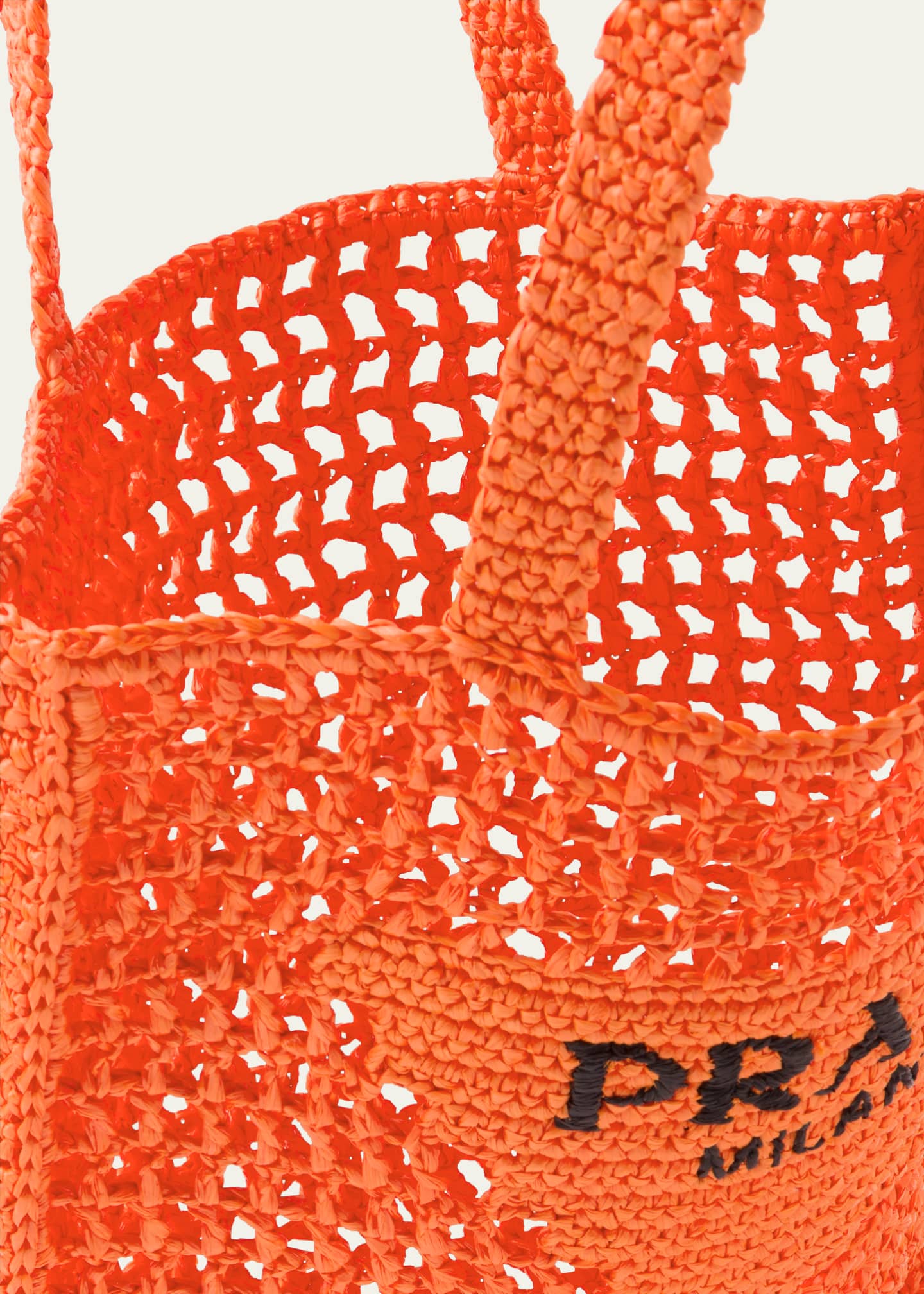 Bicolor Woven Logo Shopper Tote Bag