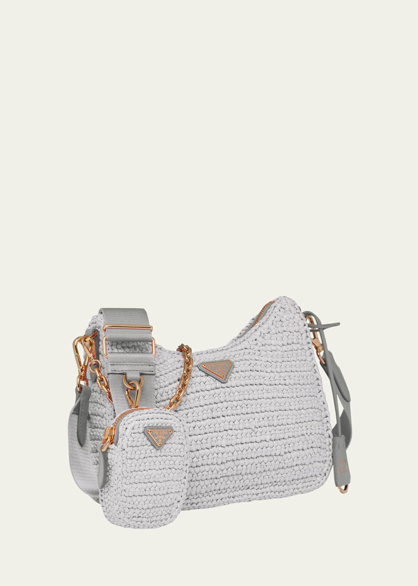 Prada Re-Edition 2005 Raffia Bag Tan in Raffia with Gold-tone - US