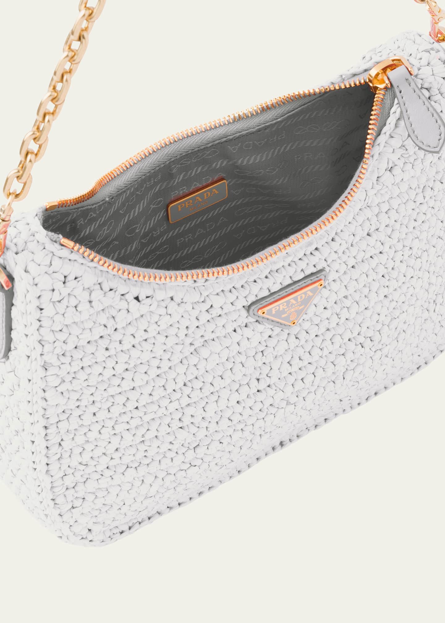 Prada Re-Edition 2005 Raffia Chain Shoulder Bag Image 4 of 5