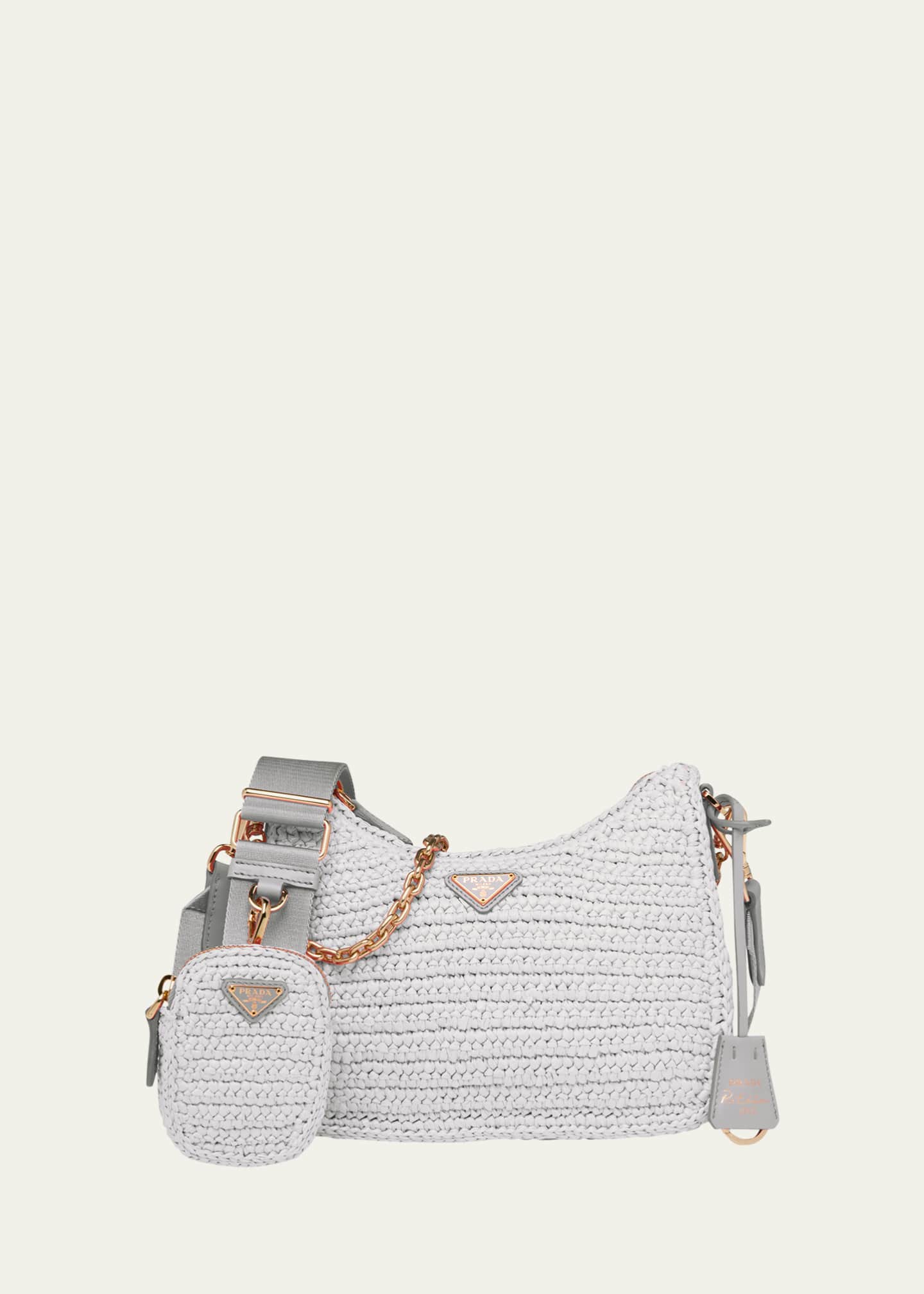 Prada Re-Edition 2005 Raffia Chain Shoulder Bag Image 1 of 5