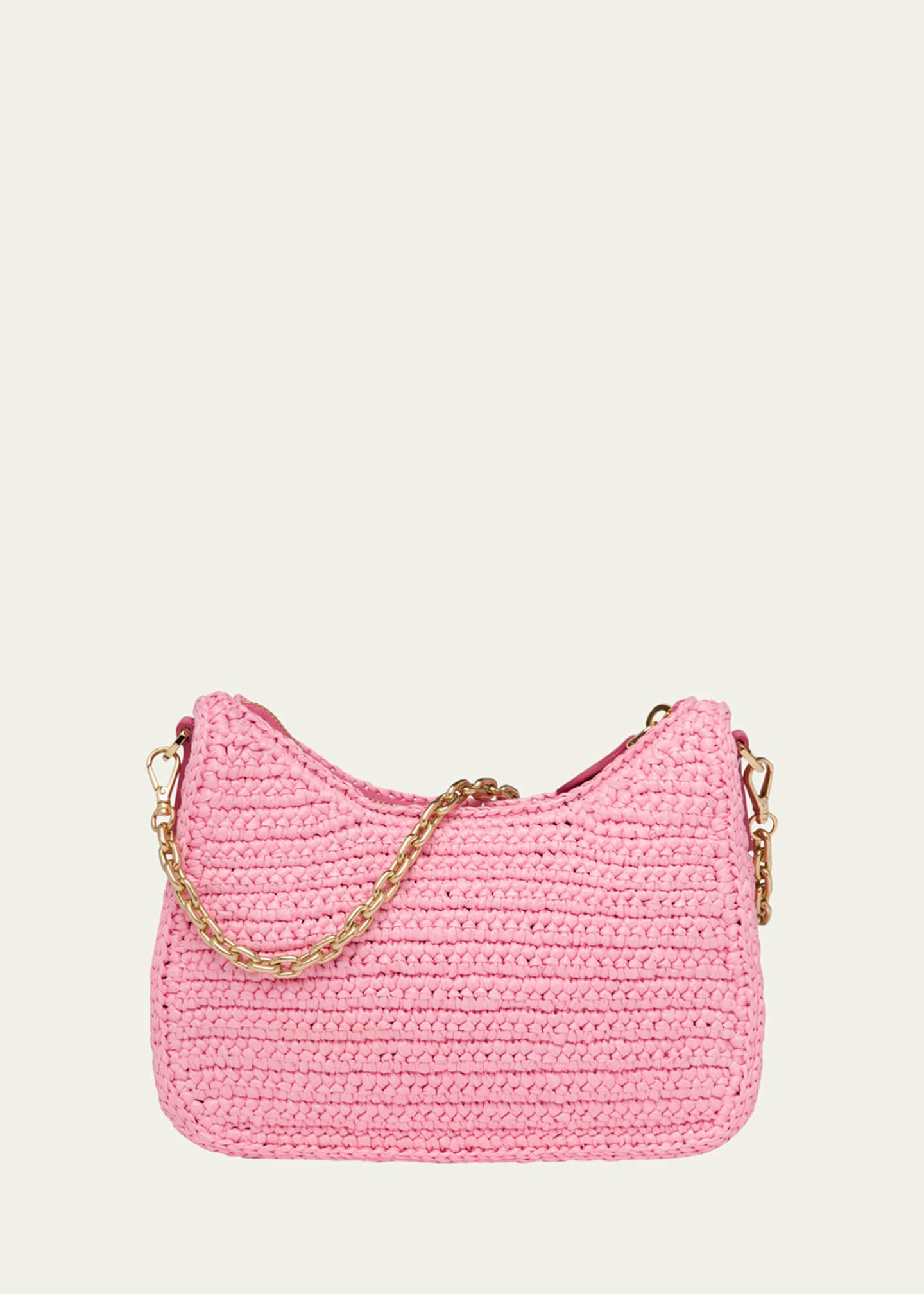 prada re edition 2005 raffia bag pink