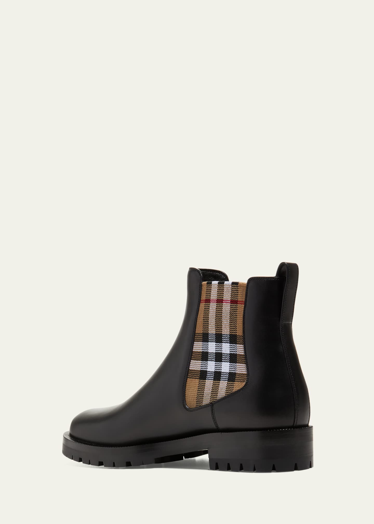 Burberry Allostock Leather Vintage Check Chelsea Booties