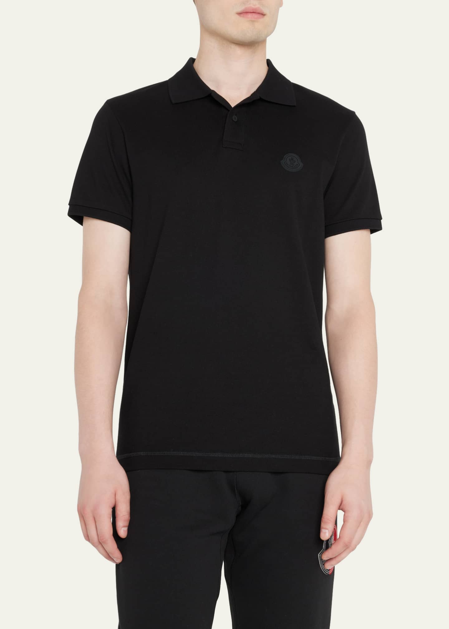 Mens black moncler polo clearance