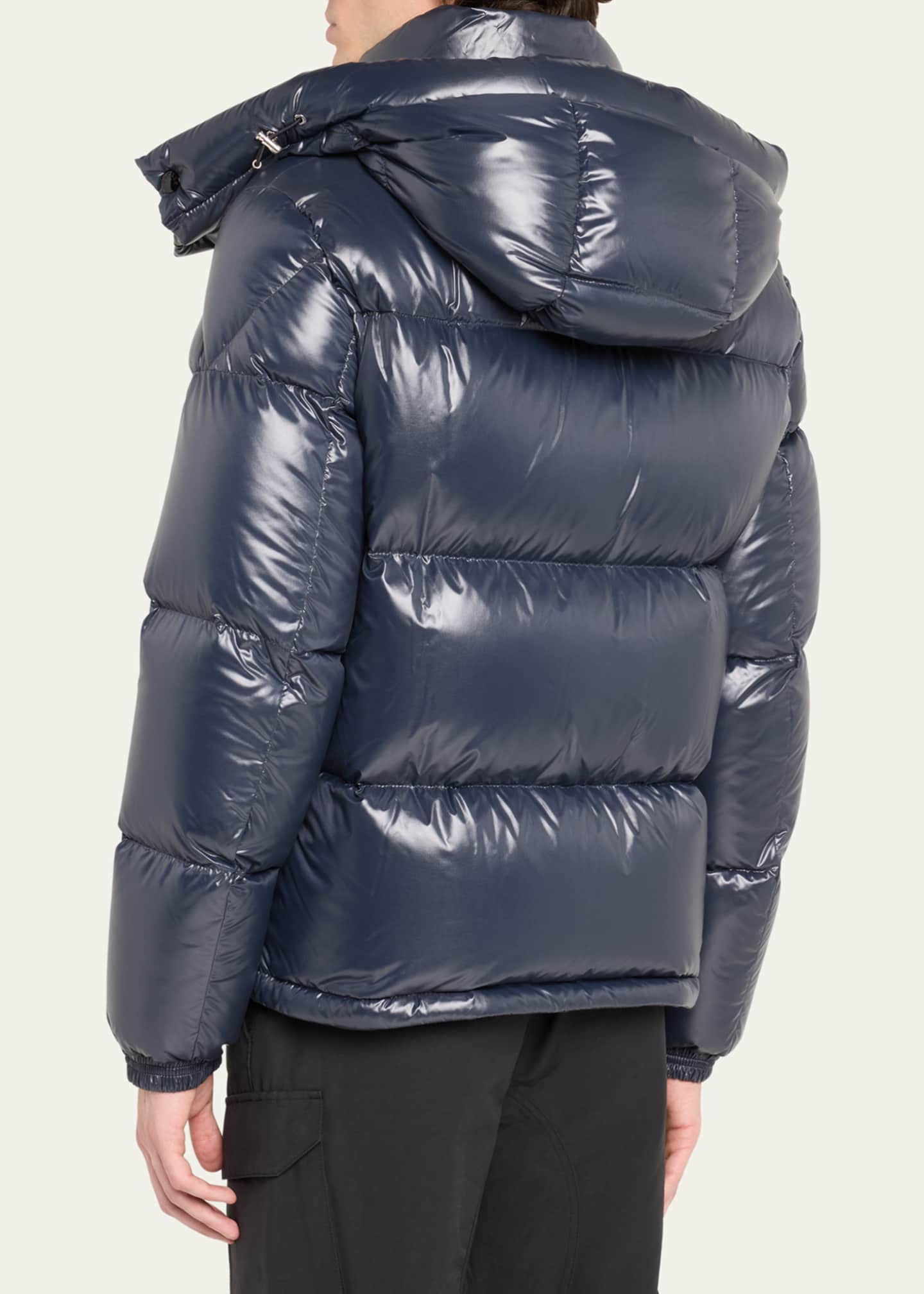 Moncler shiny blue jacket best sale