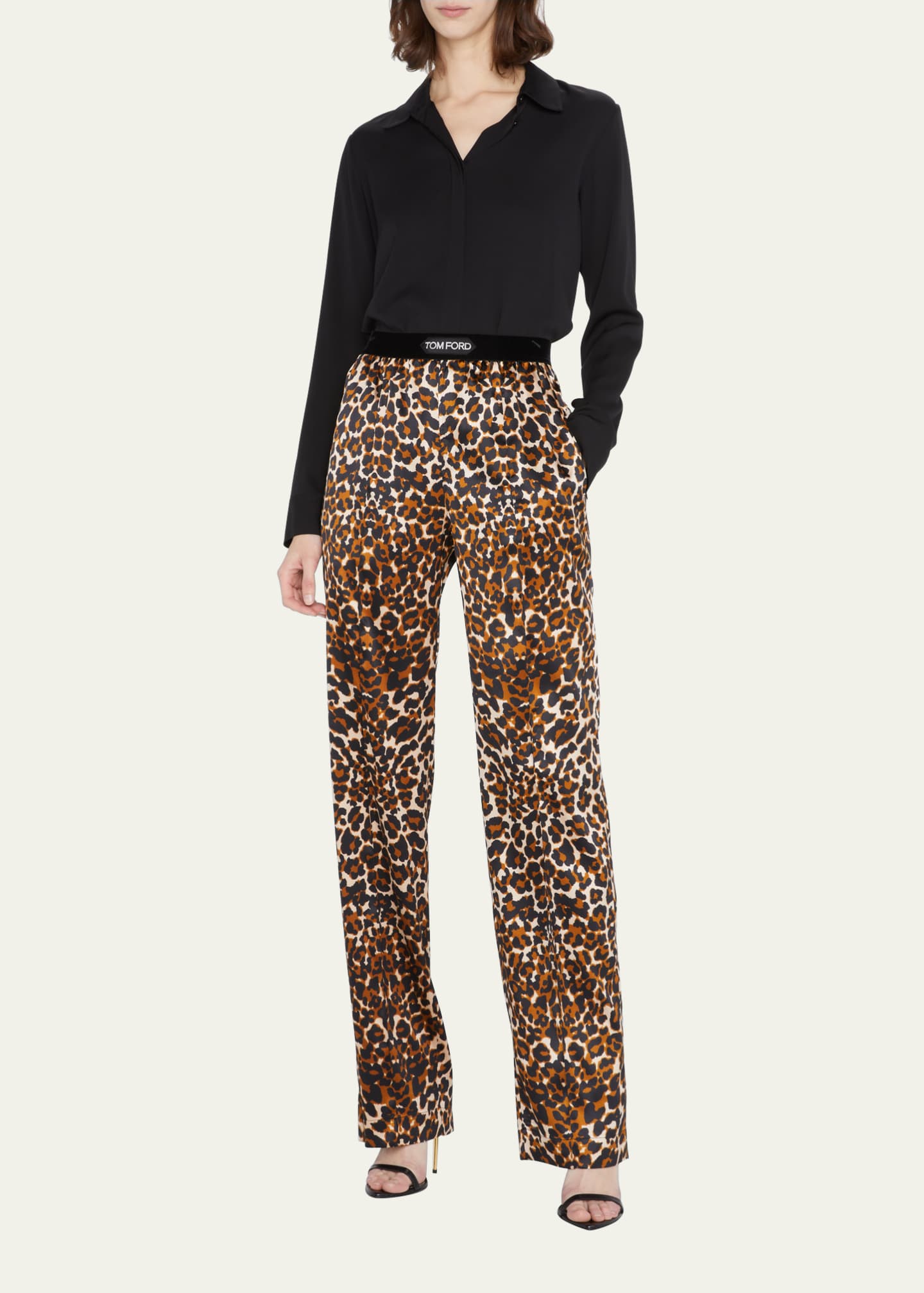 TOM FORD Zebra Print Silk Pajama Pants, Sleepwear