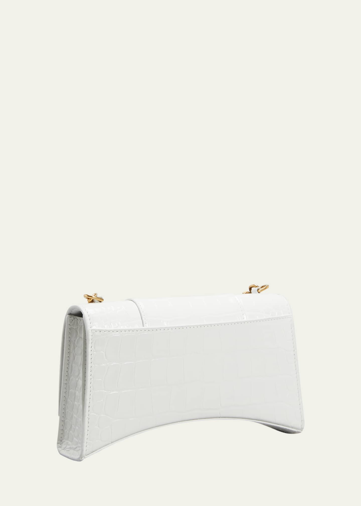 MOCK CROC MINI CITY BAG - white