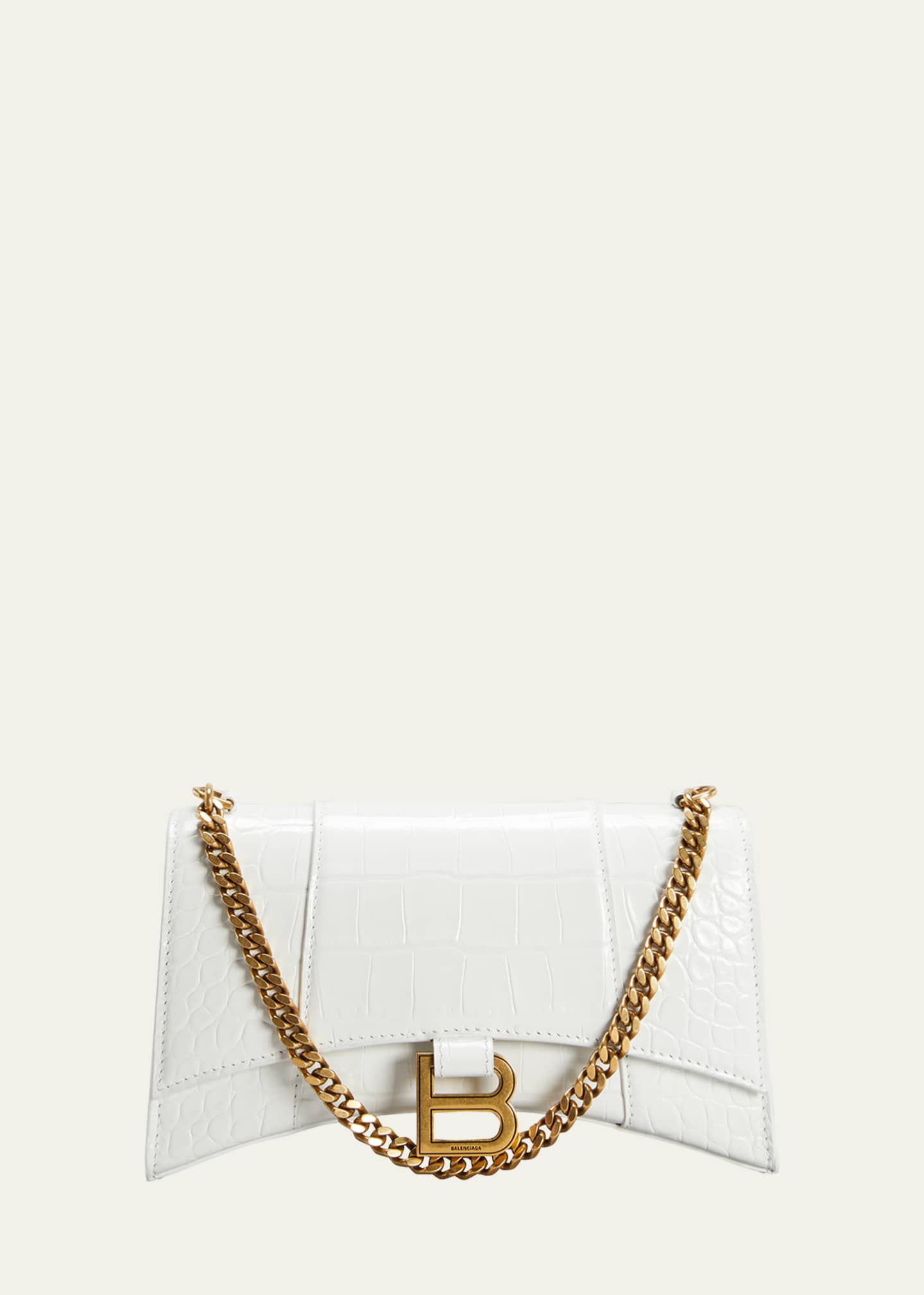 Balenciaga Hourglass Shiny Mock-Croc Chain Wallet - Bergdorf Goodman