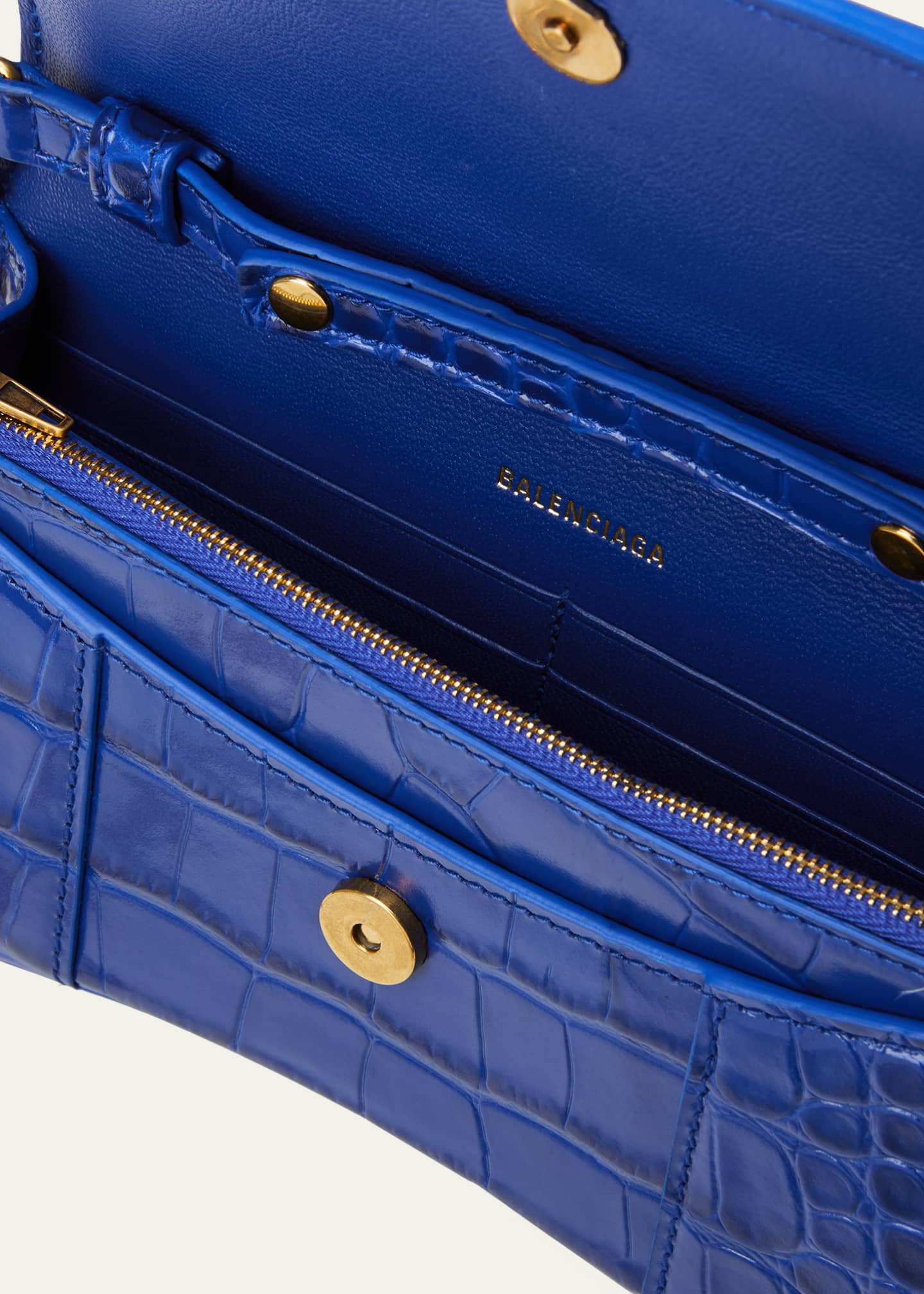 Balenciaga Hourglass Shiny Mock-Croc Chain Wallet Image 4 of 6
