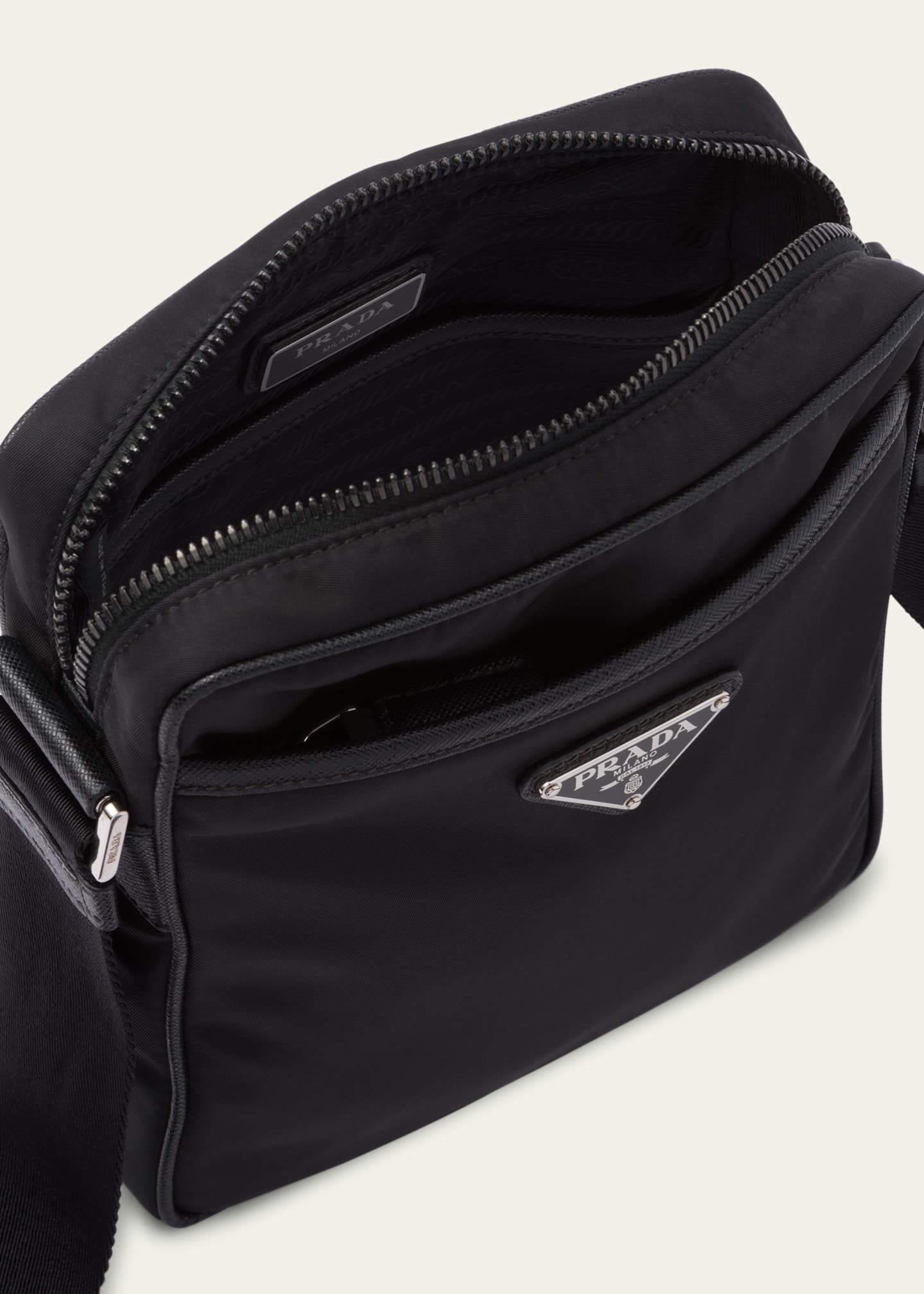 Prada Men's Re-Nylon Crossbody Bag with Pouch Image 4 of 5