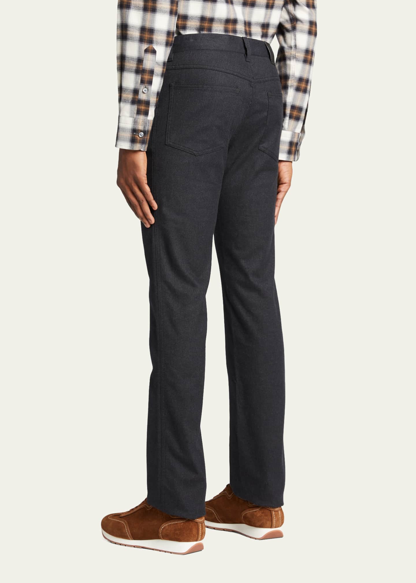 Brioni Men's Flannel 5-Pocket Pants Image 5 of 5
