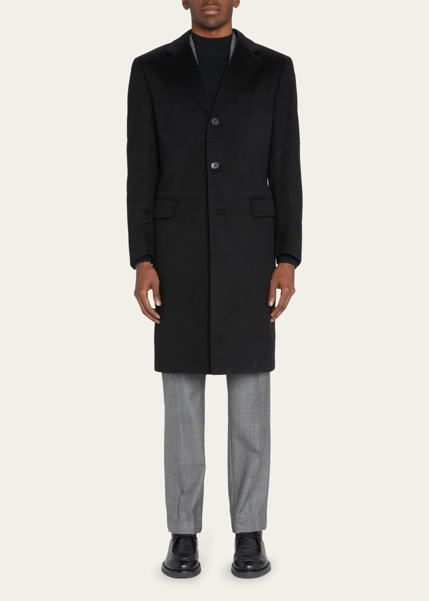 Brioni Men s Solid Cashmere Topcoat Black Men s 44 Coats Jackets Outerwear Overcoats Topcoats Car Coats