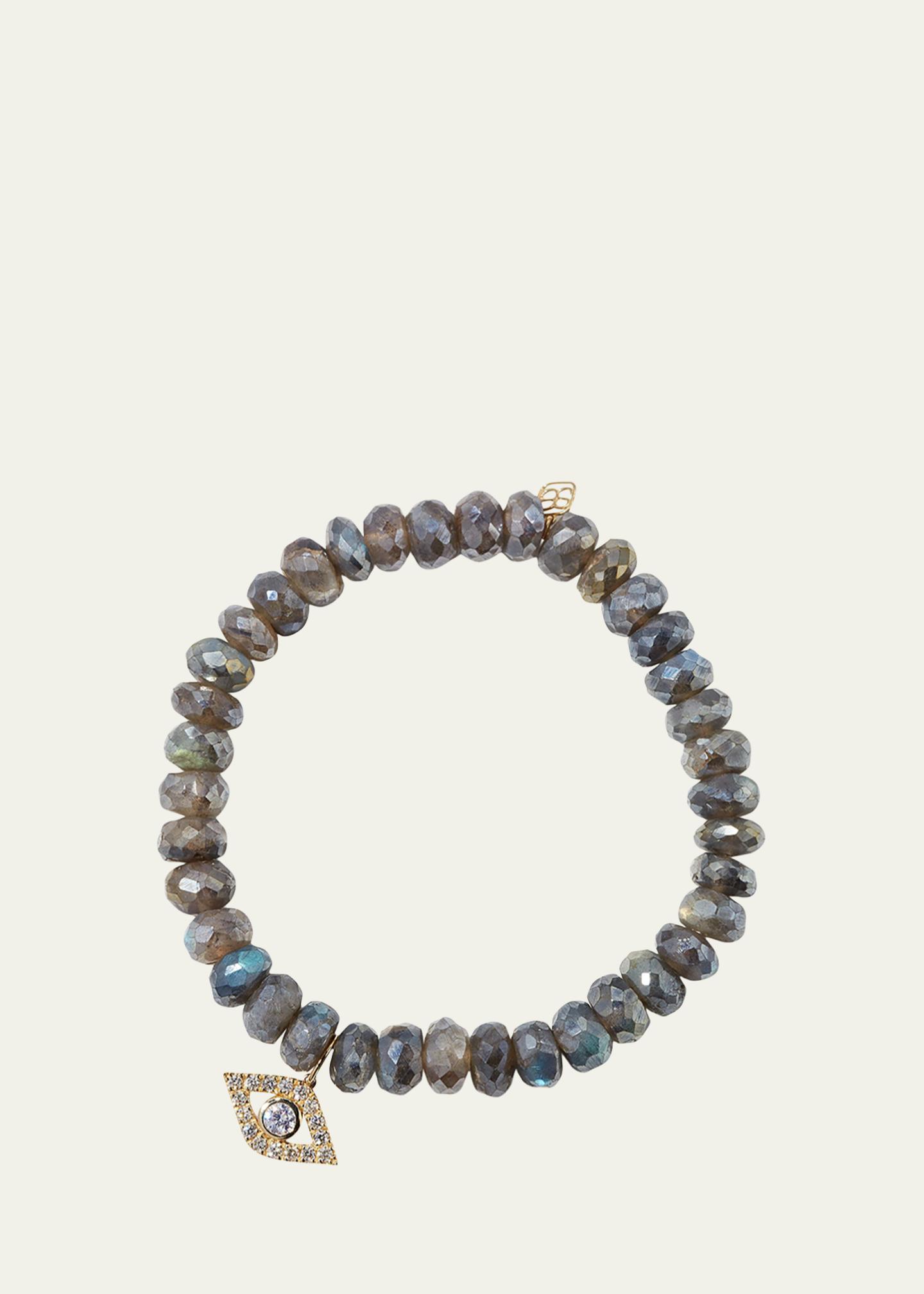 Sydney Evan Mystic Labradorite and Diamond Evil Eye Bracelet