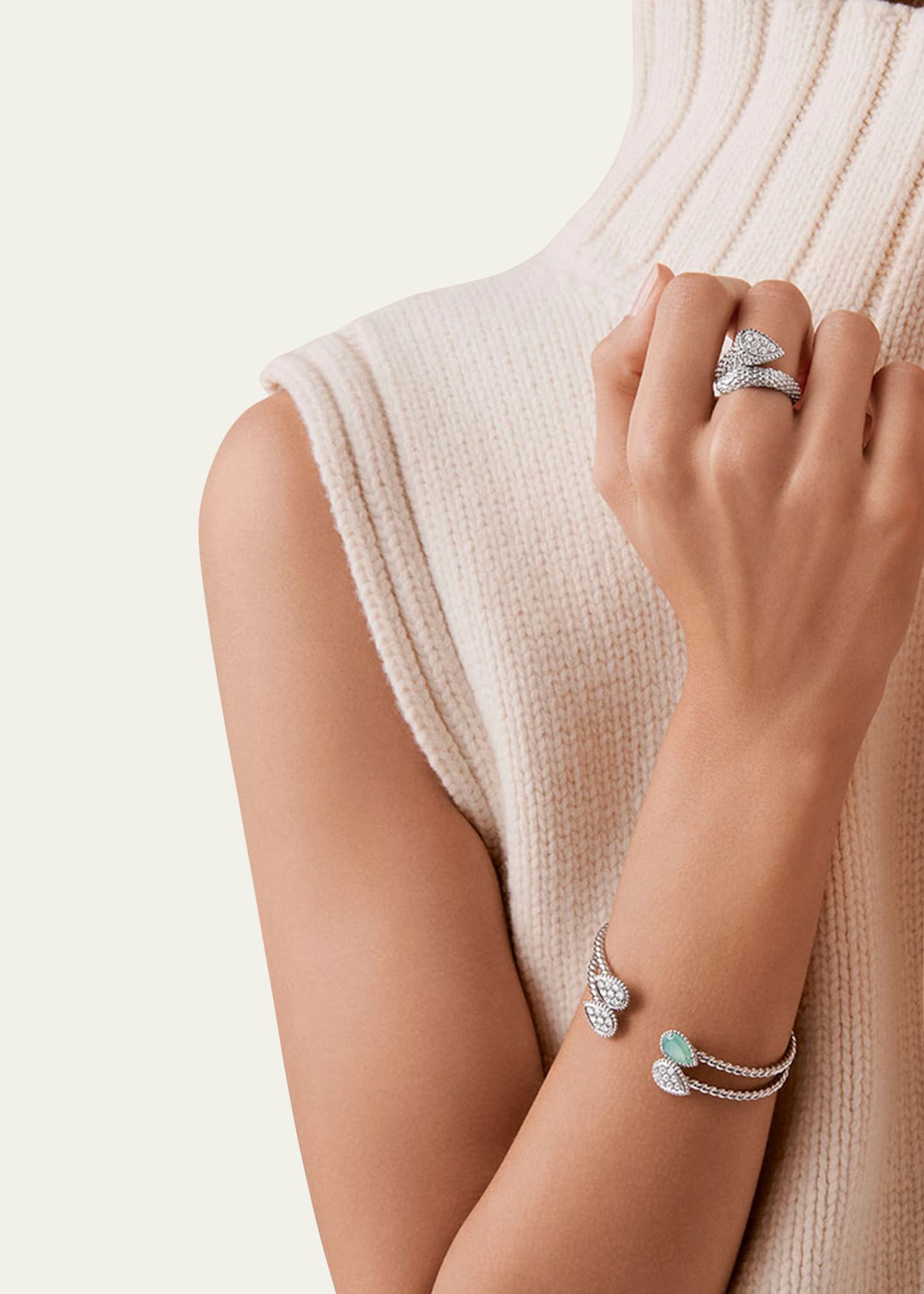 Boucheron Serpent Boheme Diamond 2-Motif Bracelet in White Gold Image 2 of 2