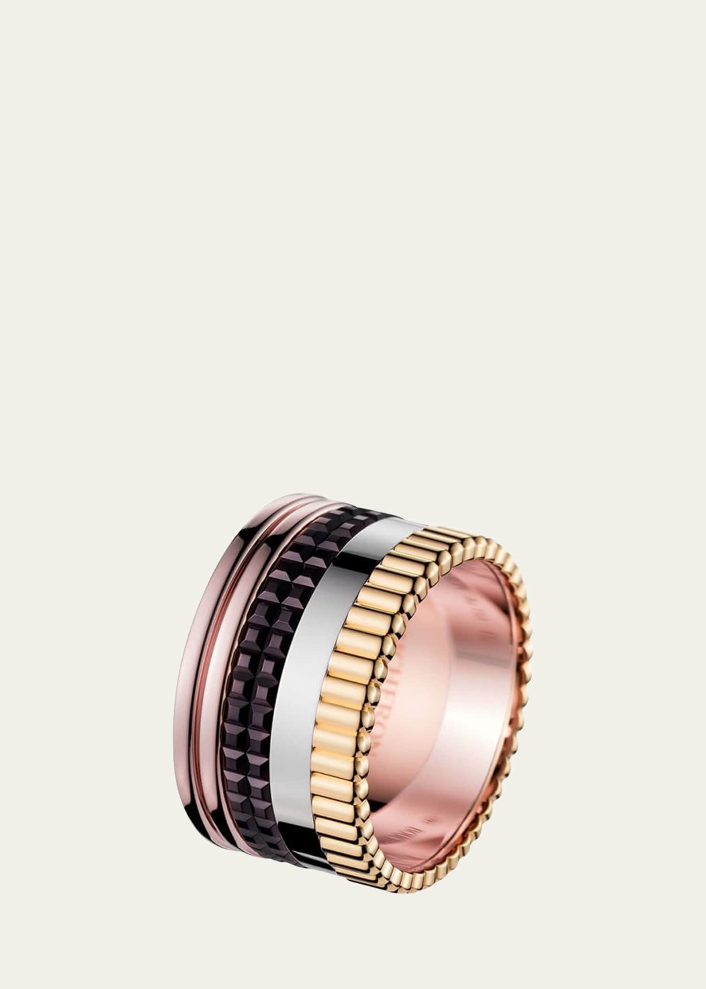 Boucheron Quatre Large Ring in Tricolor Gold with Brown PVD - Bergdorf ...