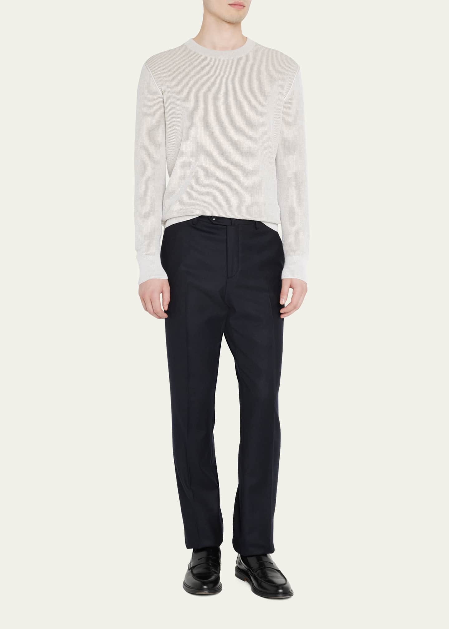 Loro Piana Men's Four-Pocket Wool-Cashmere Trousers Image 2 of 5