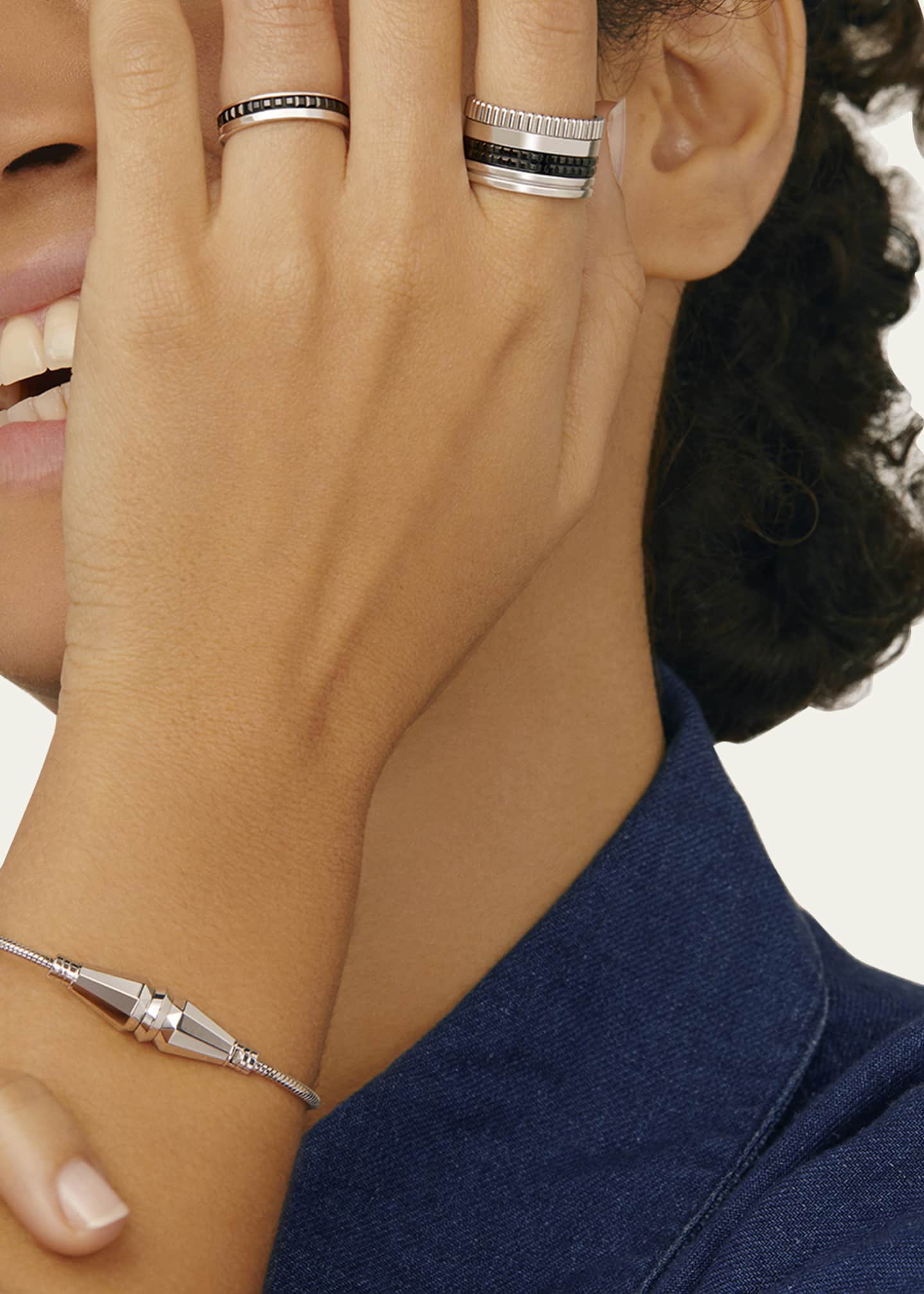 Boucheron Quatre Large Ring in White Gold with Black PVD, Size 54 Image 2 of 2