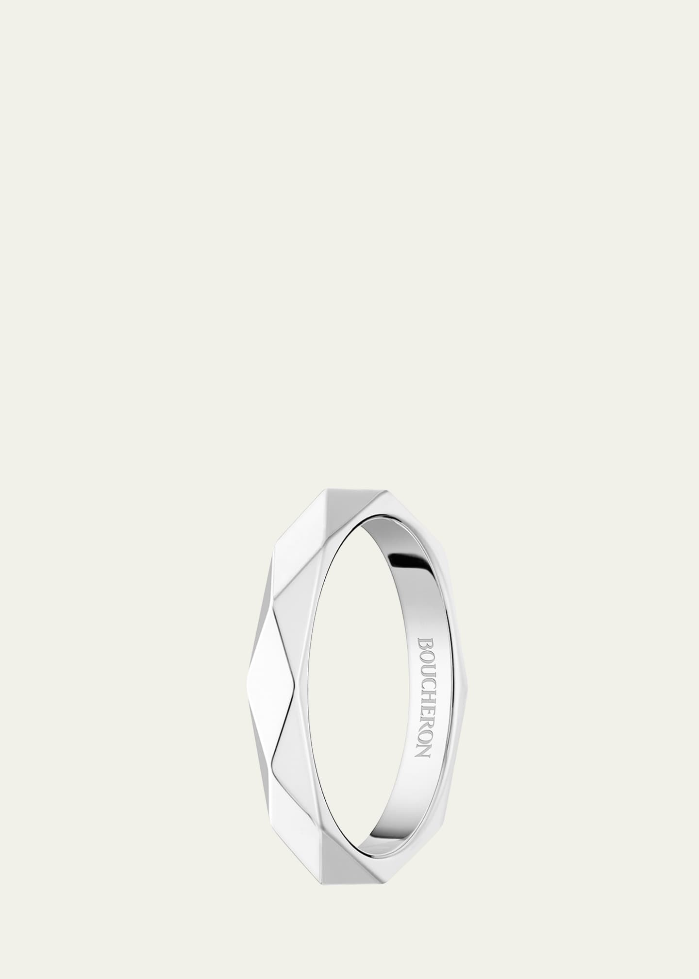 Boucheron Facette Medium Platinum Wedding Band Ring Image 3 of 4