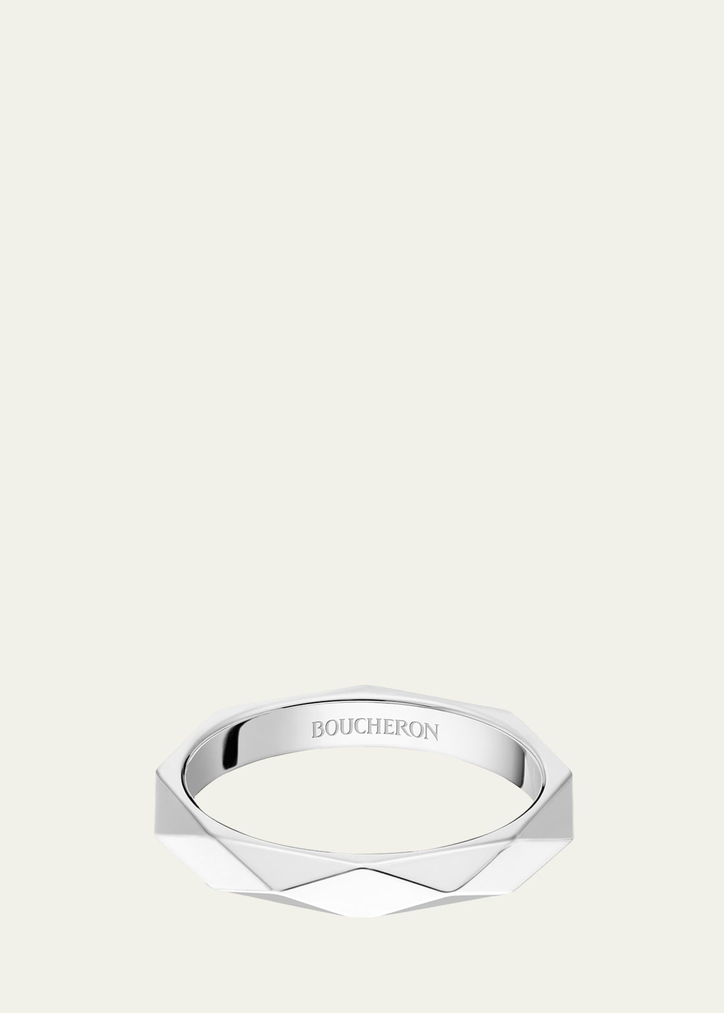 Boucheron Facette Medium Platinum Wedding Band Ring Image 1 of 4