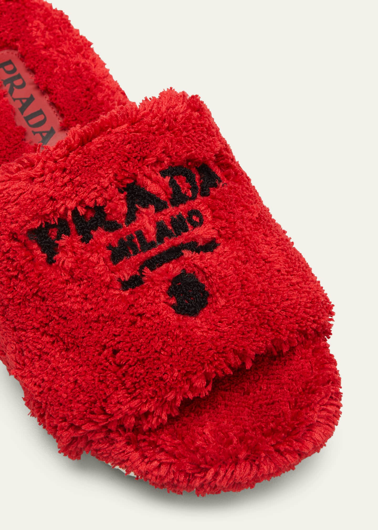 Prada fur slide sandals on sale