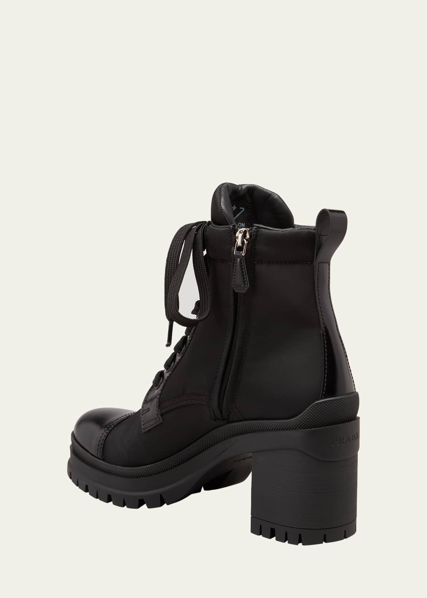 Prada block heel combat boot clearance