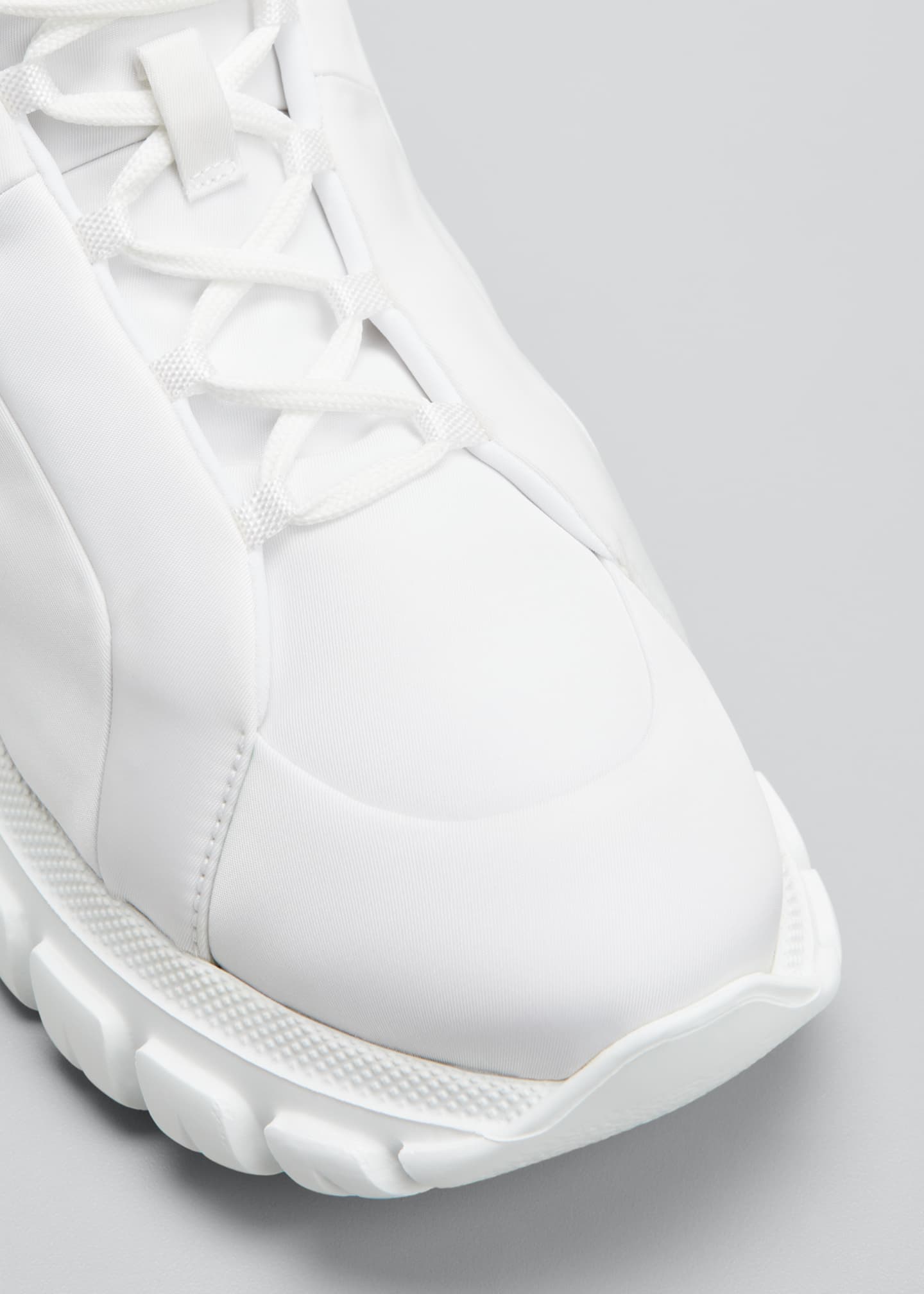 Nylon Lace-Up Fashion Mid-Top Sneakers