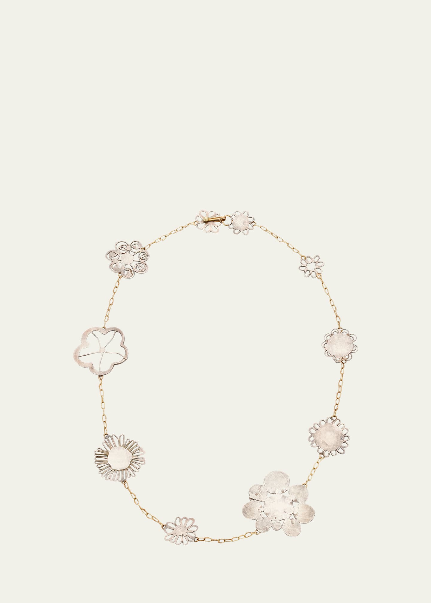 JUDY GEIB Erewhon Tea-Length Necklace in Silver and 18K Gold Image 1 of 4