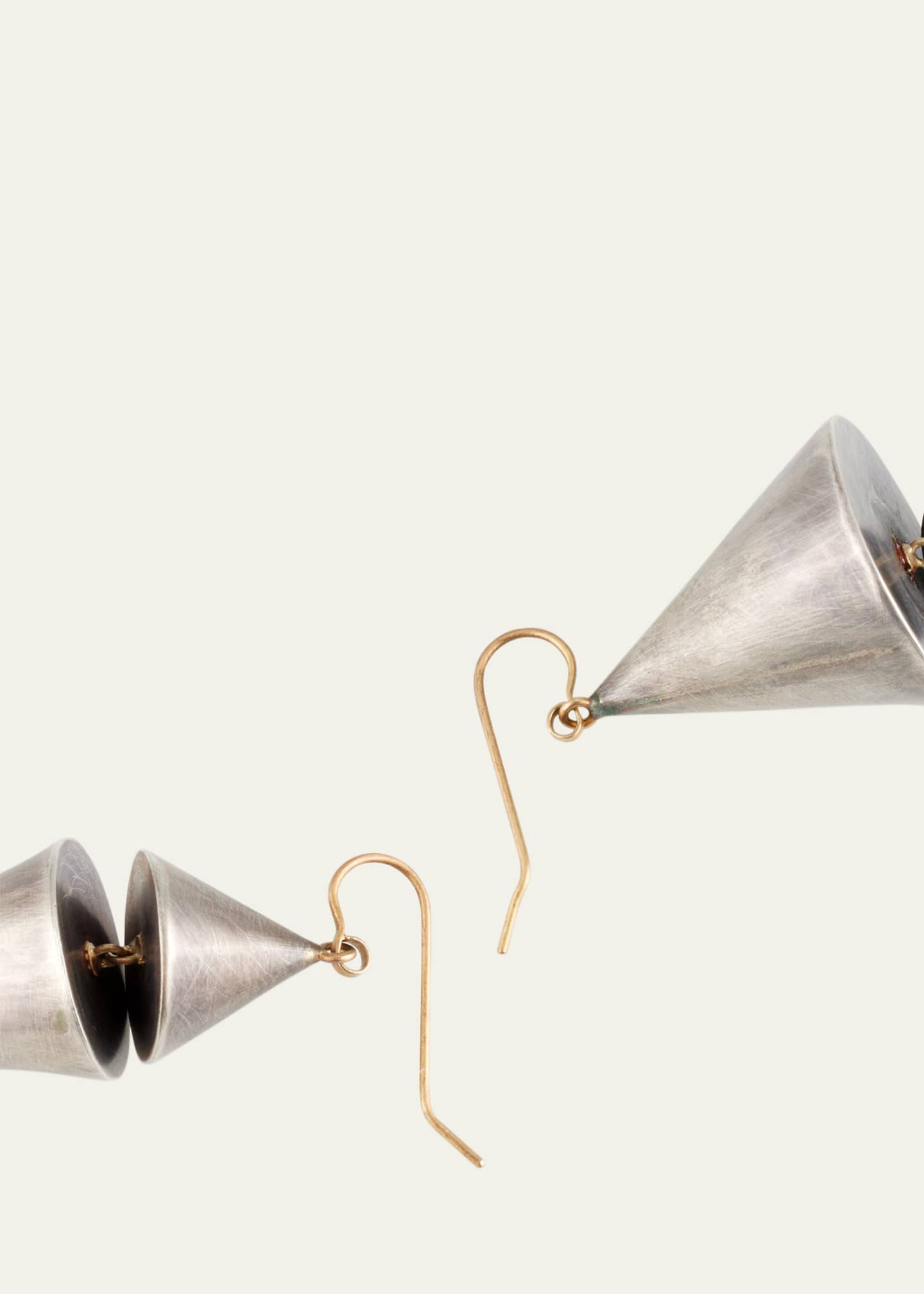 JUDY GEIB 18K Yellow Gold and Silver Cone Earrings Image 4 of 4